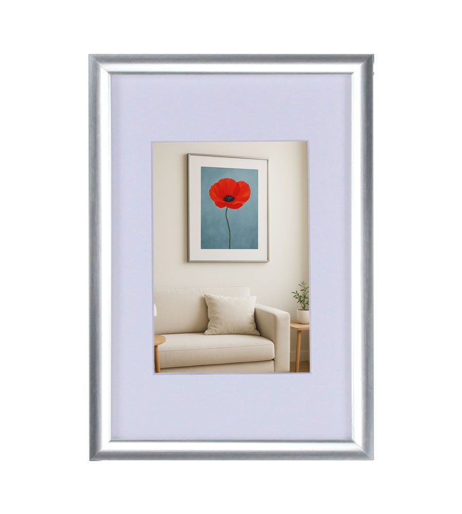 IDEAL TREND Bilderrahmen New Lifestyle Kunststoff Bilderrahmen mit Passepartout & Klarglas Coll, für 1 Bilder (1 St), Schrägschnitt Passepartout