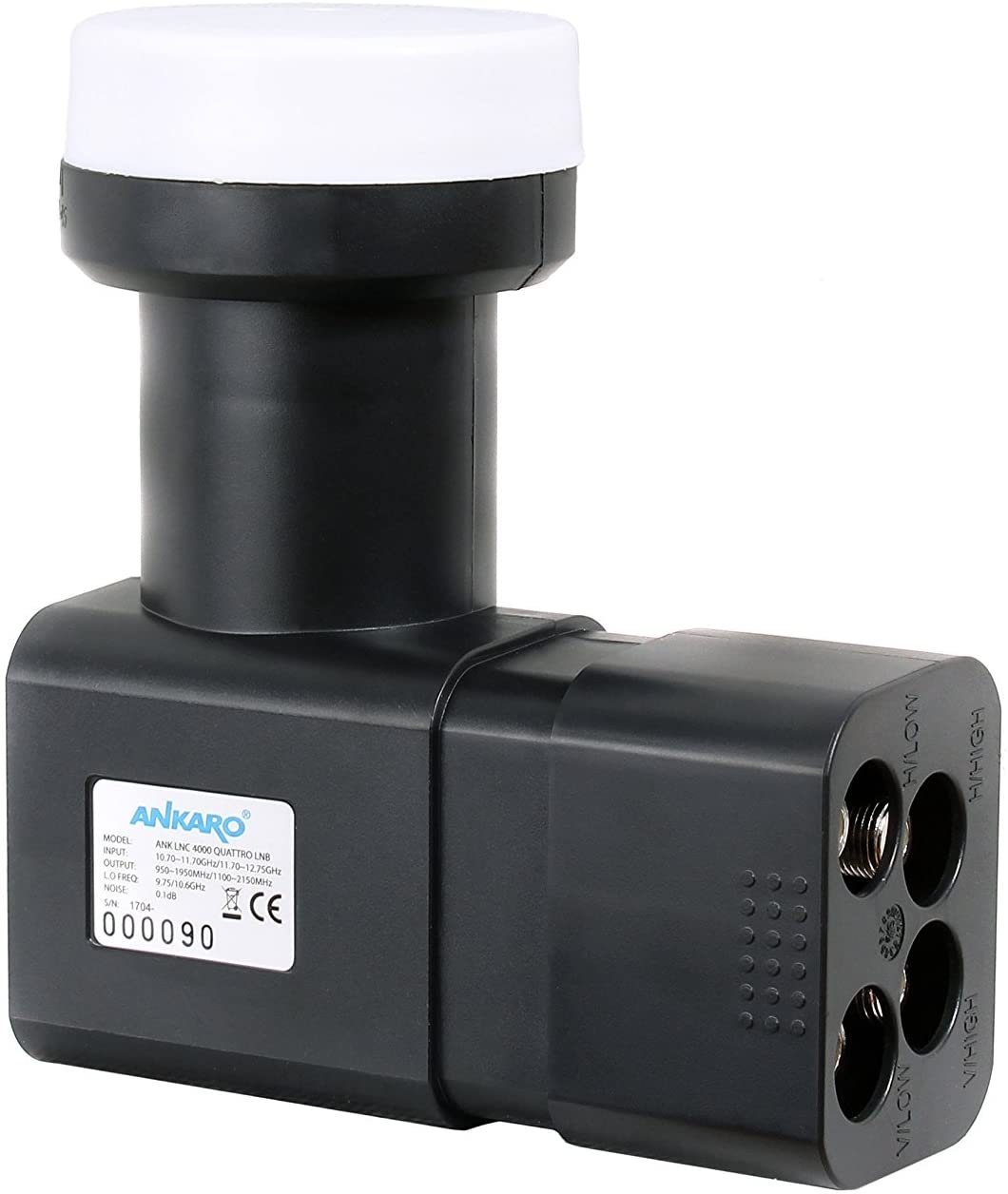 Ankaro Ankaro LNC 4000 Quattro Premium mit ausziehbaren Wetterschutz, LTE Universal-Quattro-LNB