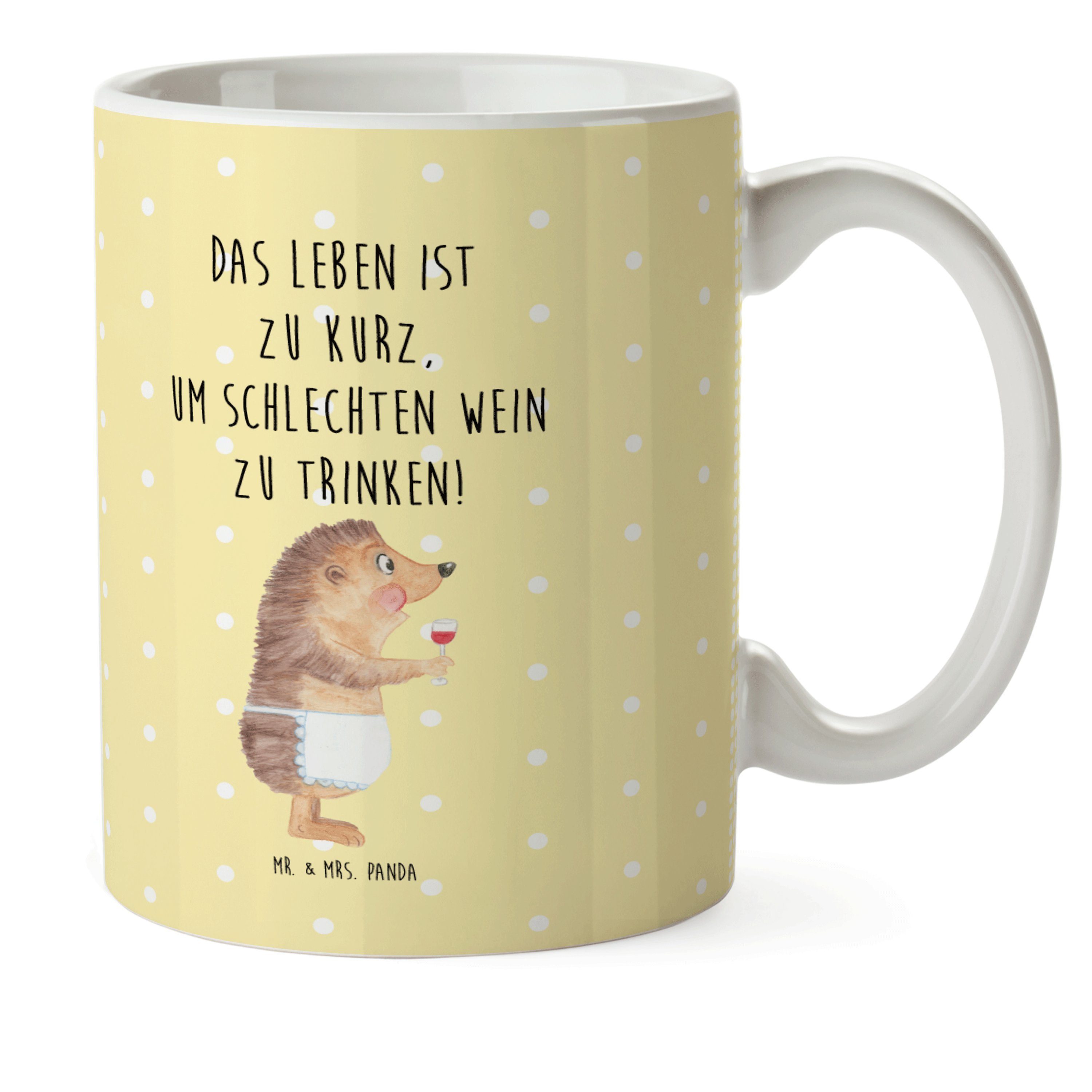 Mr. & Mrs. Panda Kinderbecher »Igel mit Wein Gelb Pastell