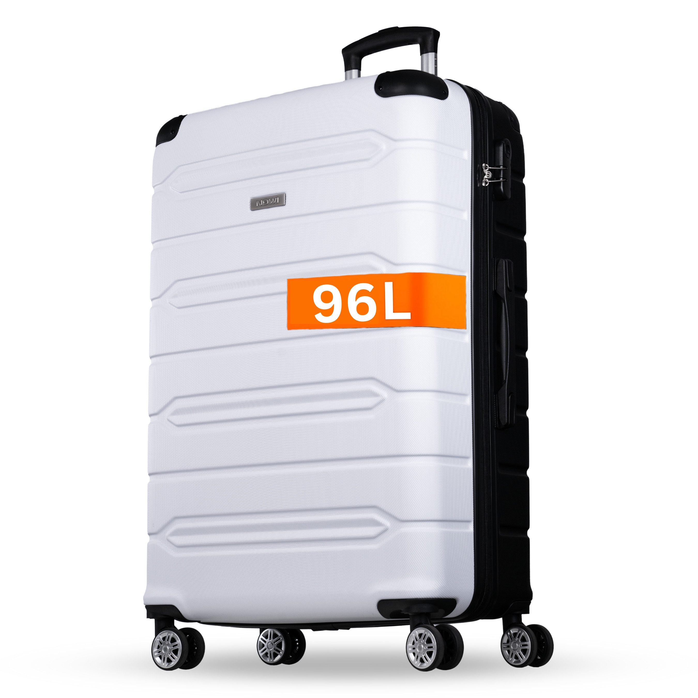 NOWI Hartschalen-Trolley Koffer Hartschalenkoffer mit Zahlenschloss & 8 Rollen Trolley, Zahlenschloss