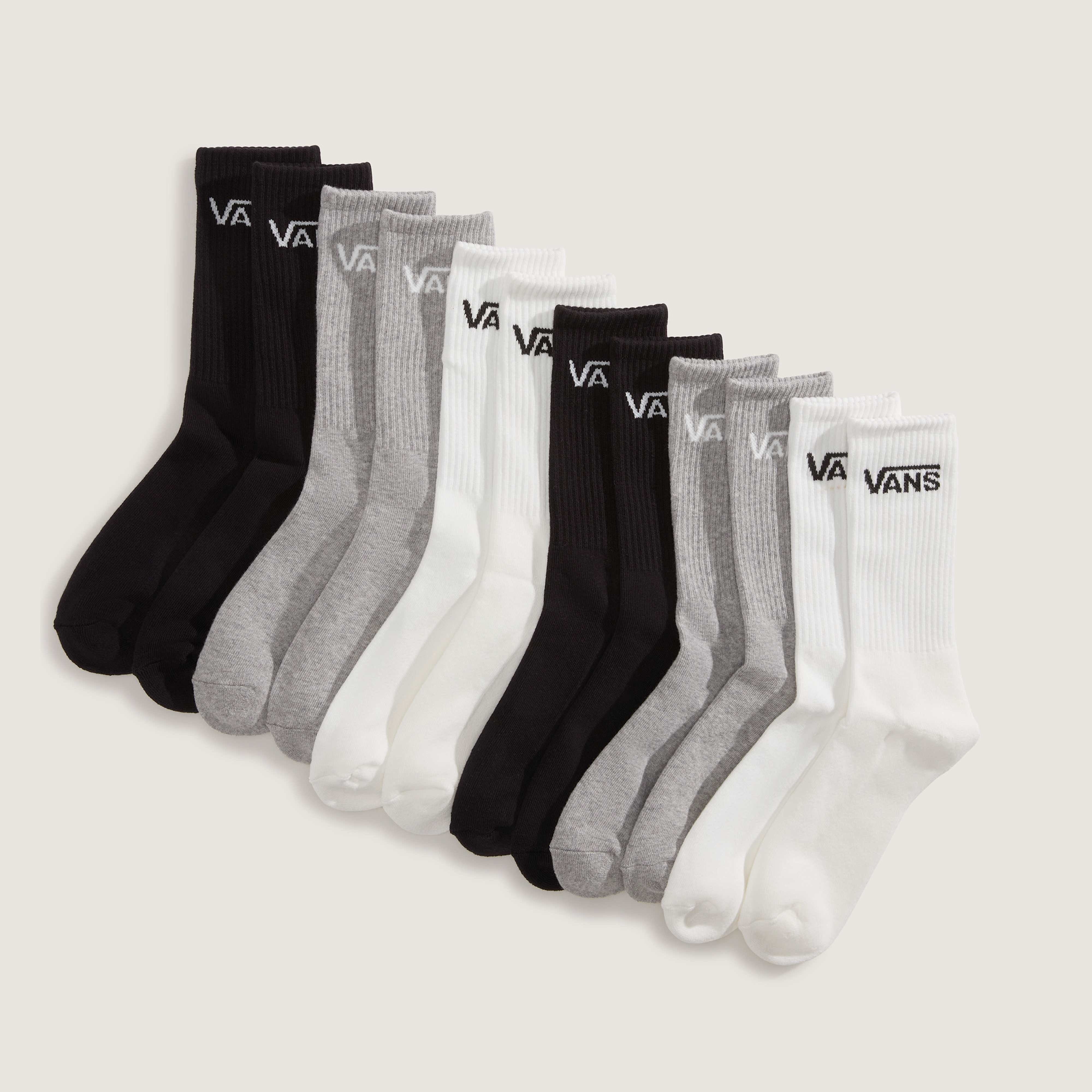 Vans Sportsocken CLASSIC CREW (6-Paar) für Erwachsene, sportlicher Stil, sechs Paar im Set