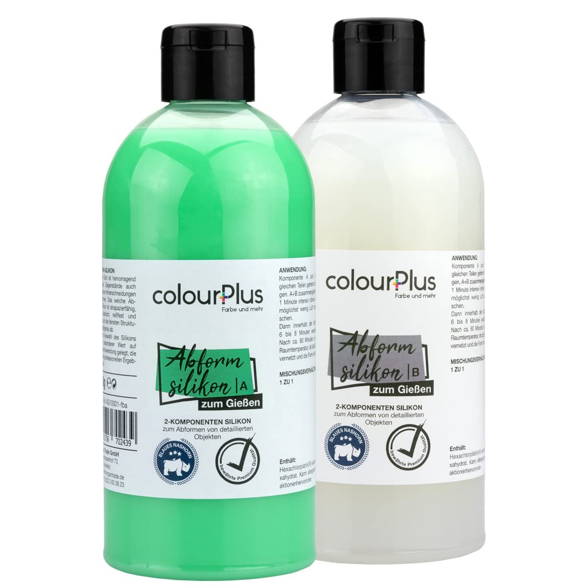 ColourPlus Spachtelmasse Abformsilikon, 2K-Silikon 1:1, detailtreu, reißfest, schrumpfungsfrei, geruchlos