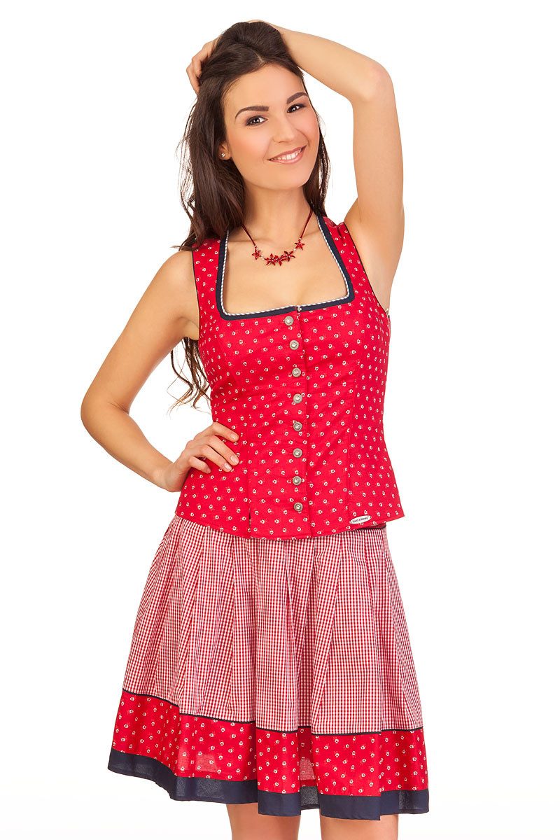 Spieth & Wensky Trachtenrock Trachten Zweiteiler - ELBE/EDELSTEIN - rot