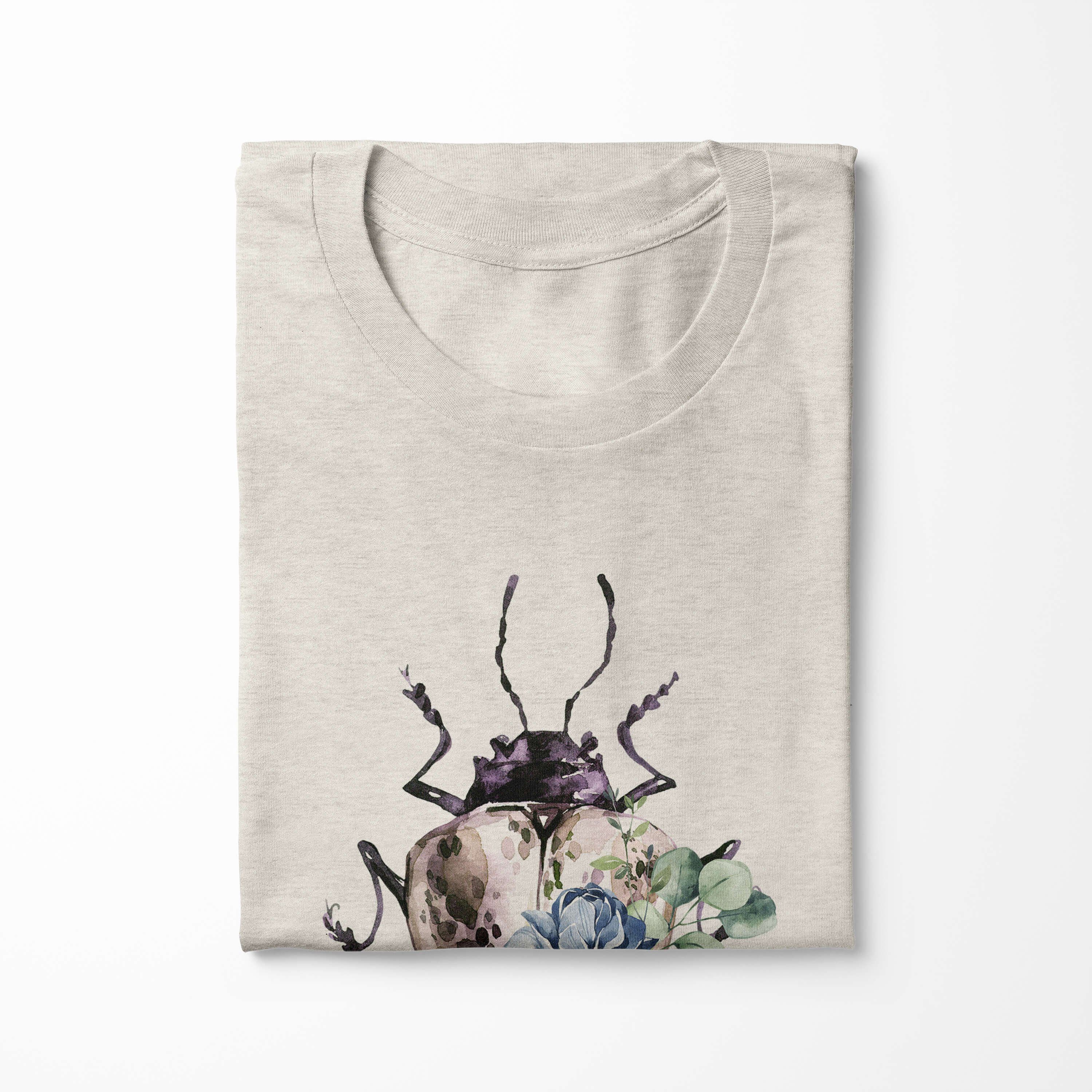 Sinus Organic Shirt (1-tlg) Aquarell Bio-Baumwolle Farbe Art Motiv T-Shirt Herren T-Shirt Nachhaltig Käfer Ökomode 100%