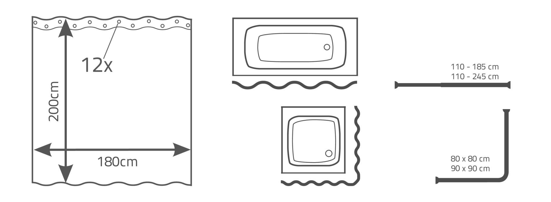 Ridder Duschvorhang Hoja multicolor Breite 180 cm günstig online kaufen
