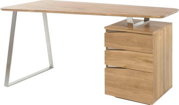 MCA furniture Schreibtisch Tori, Asteiche Massivholz geölt, mit 3 Schubladen, Breite 150 cm
