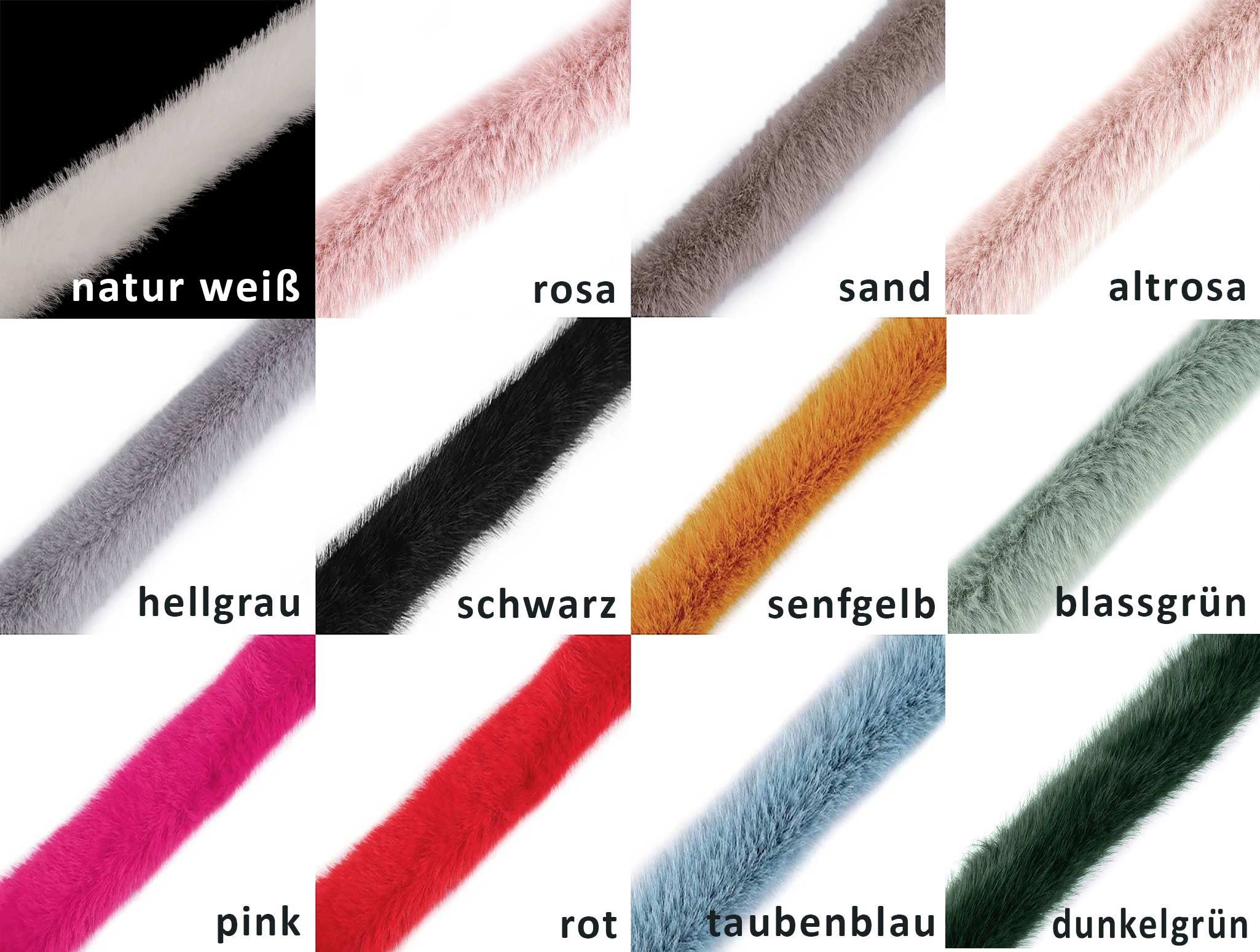 maDDma Webband Fellborte rund ab 1m x 3 cm Meterware Fellbesatz Kunstfell Kunstpelz, hellgrau