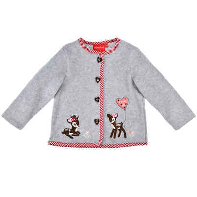 BONDI Strickjacke BONDI Baby Mädchen Fleecejacke 'Bambi' 86762, Hel