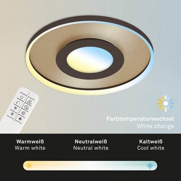 Briloner Leuchten LED Deckenleuchte 3640-017, 328,330,339,334,335,358, LED fest verbaut, Kaltweiß, Neutralweiß, Tageslichtweiß, Warmweiß, goldfarben, LED, 3000 Lumen, Deckenlampe gold