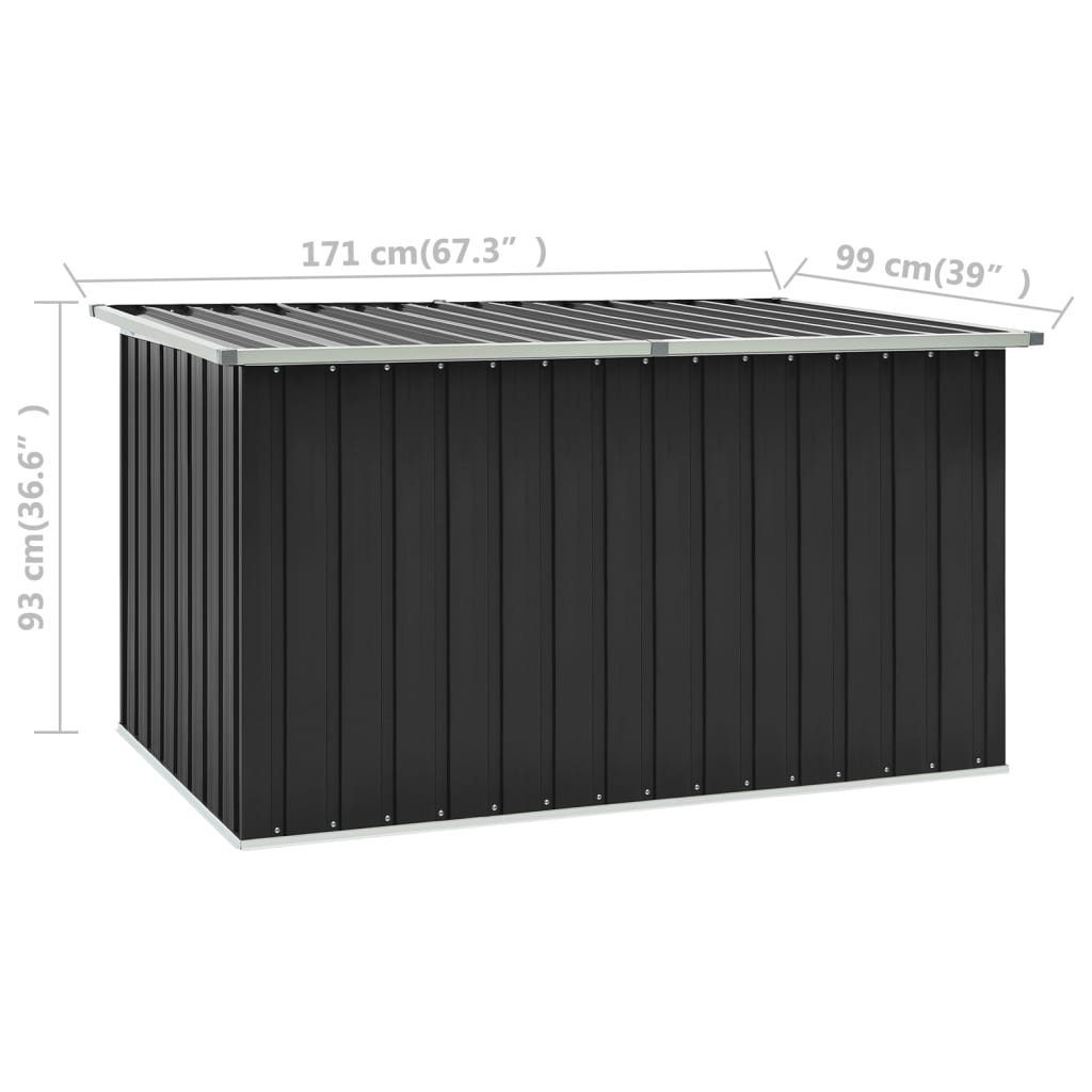 (B/H/T: in (verzinkt) Amtsberg aus 171x93x99 cm), möbelando Anthrazit Stahl Gartenbox