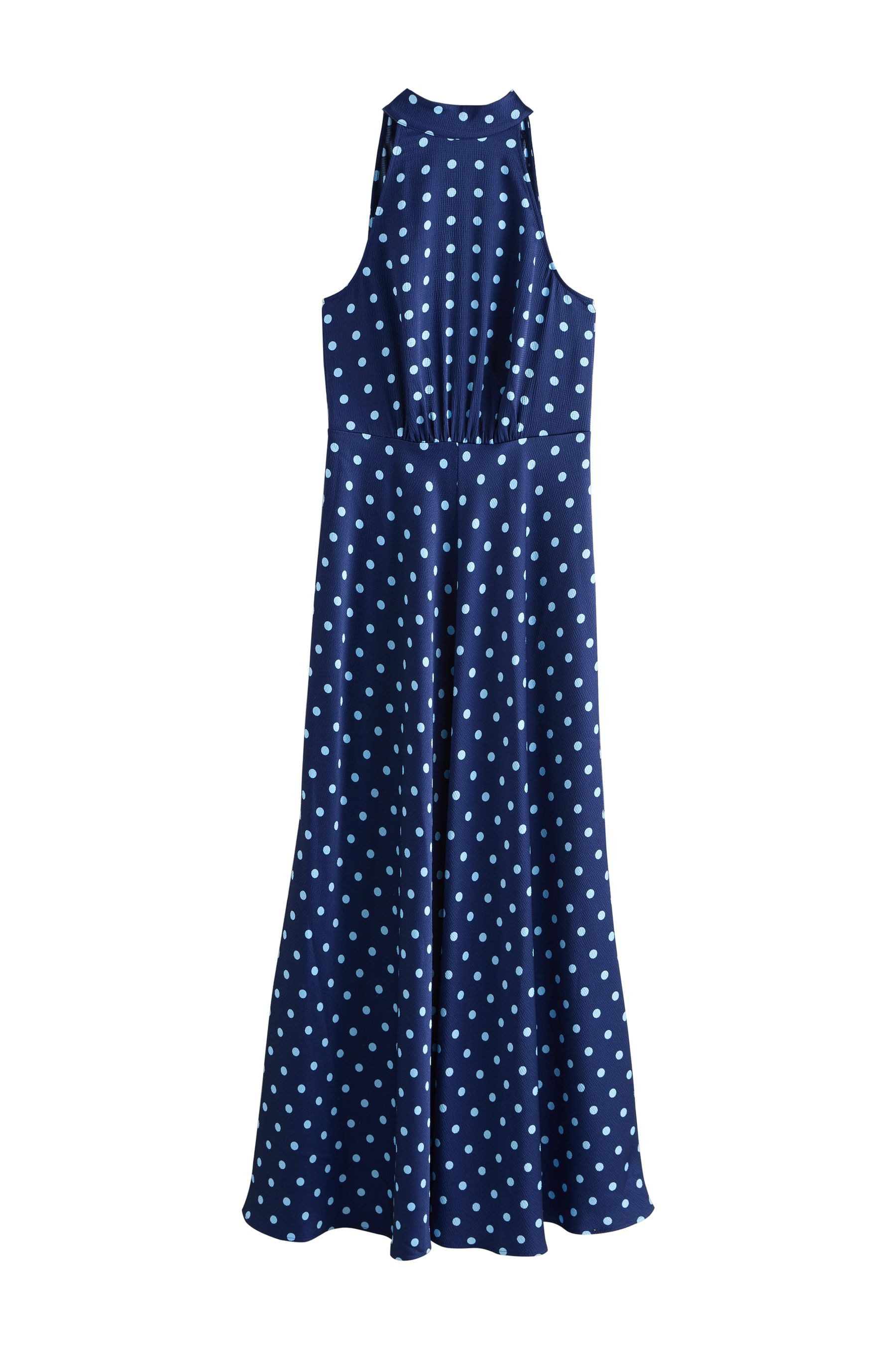 Next Midikleid Neckholder-Midikleid aus strukturiertem Satin (1-tlg)