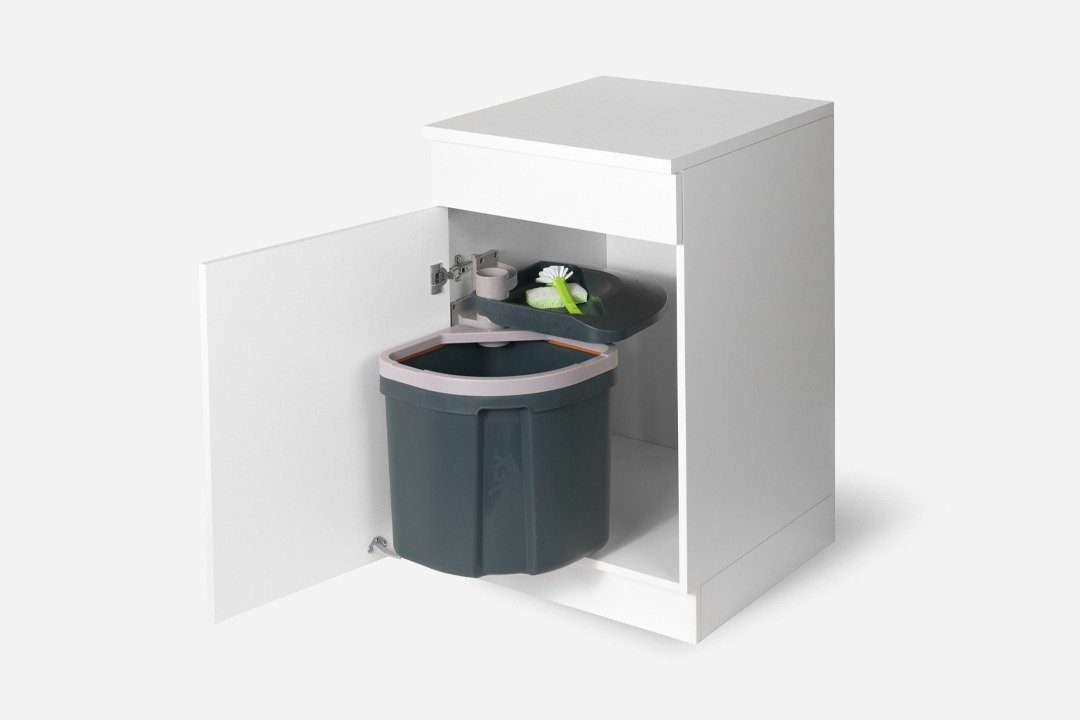 Müllex Einbaumülleimer Abfallsystem Schwenkeimer Euro Flexx 35 Liter rechts  / links anschlagbar, für Schrankbreite ab 450 mm mit Drehtür