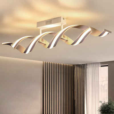 ZMH LED Deckenleuchte Spirale Design Modern Weiß Beleuchtung Wohnzimmer, warmweiß