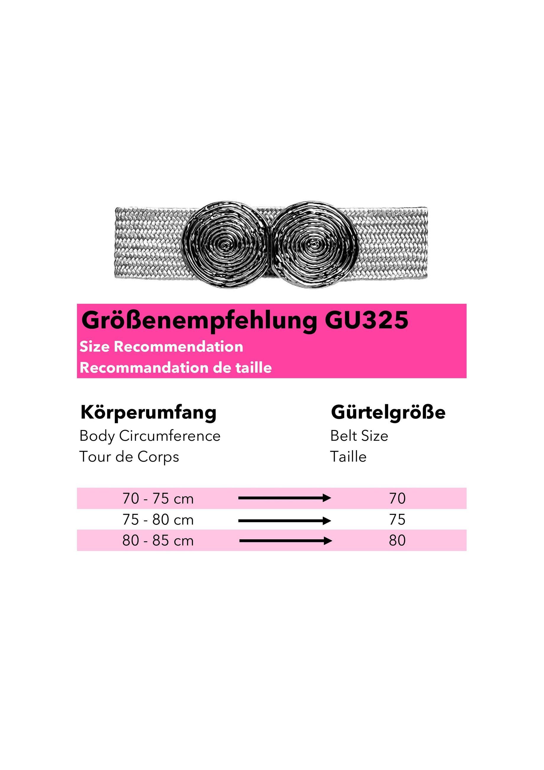 Caspar Taillengürtel GU325 für Damen elastisch mit goldfarbener Doppelschnalle