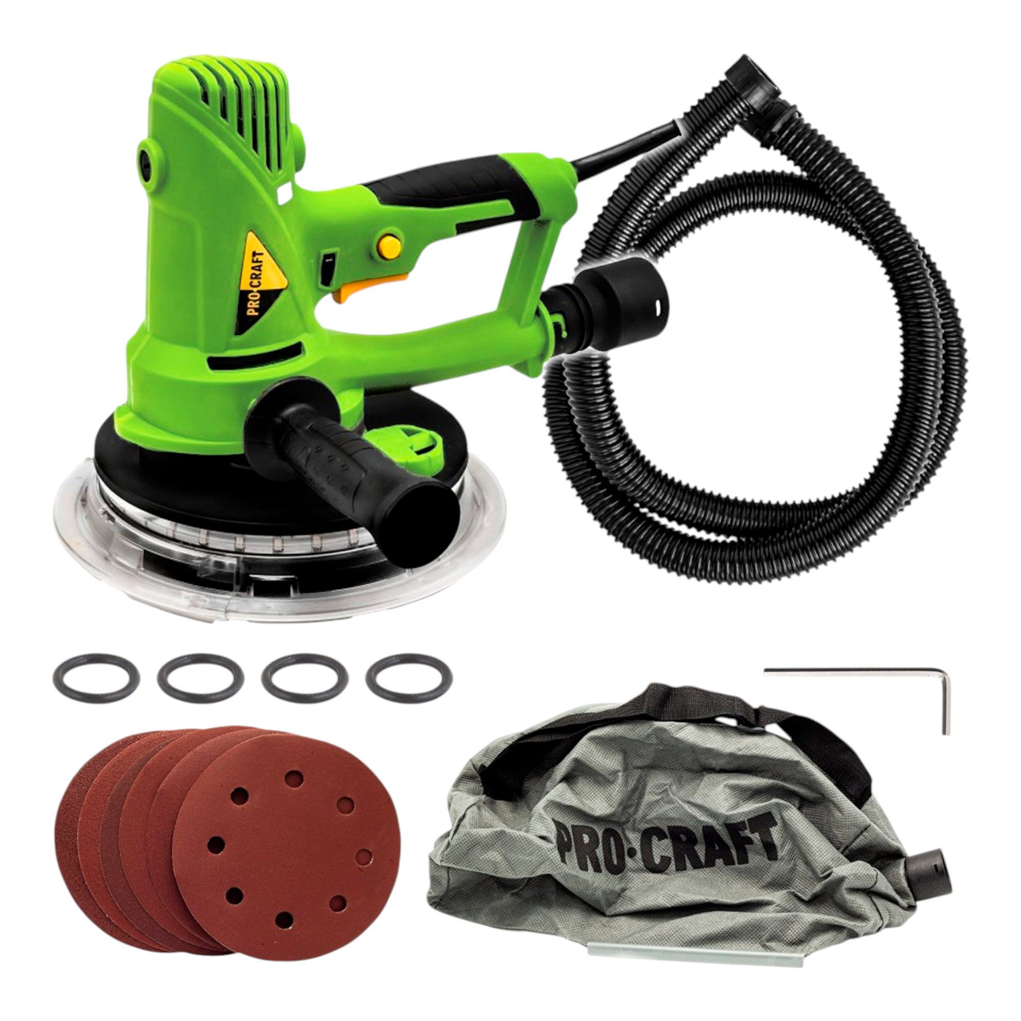 PRO CRAFT Deckenschleifer Procraft EX950EL Trockenbauschleifer 710 Watt 180 mm + Zubehör