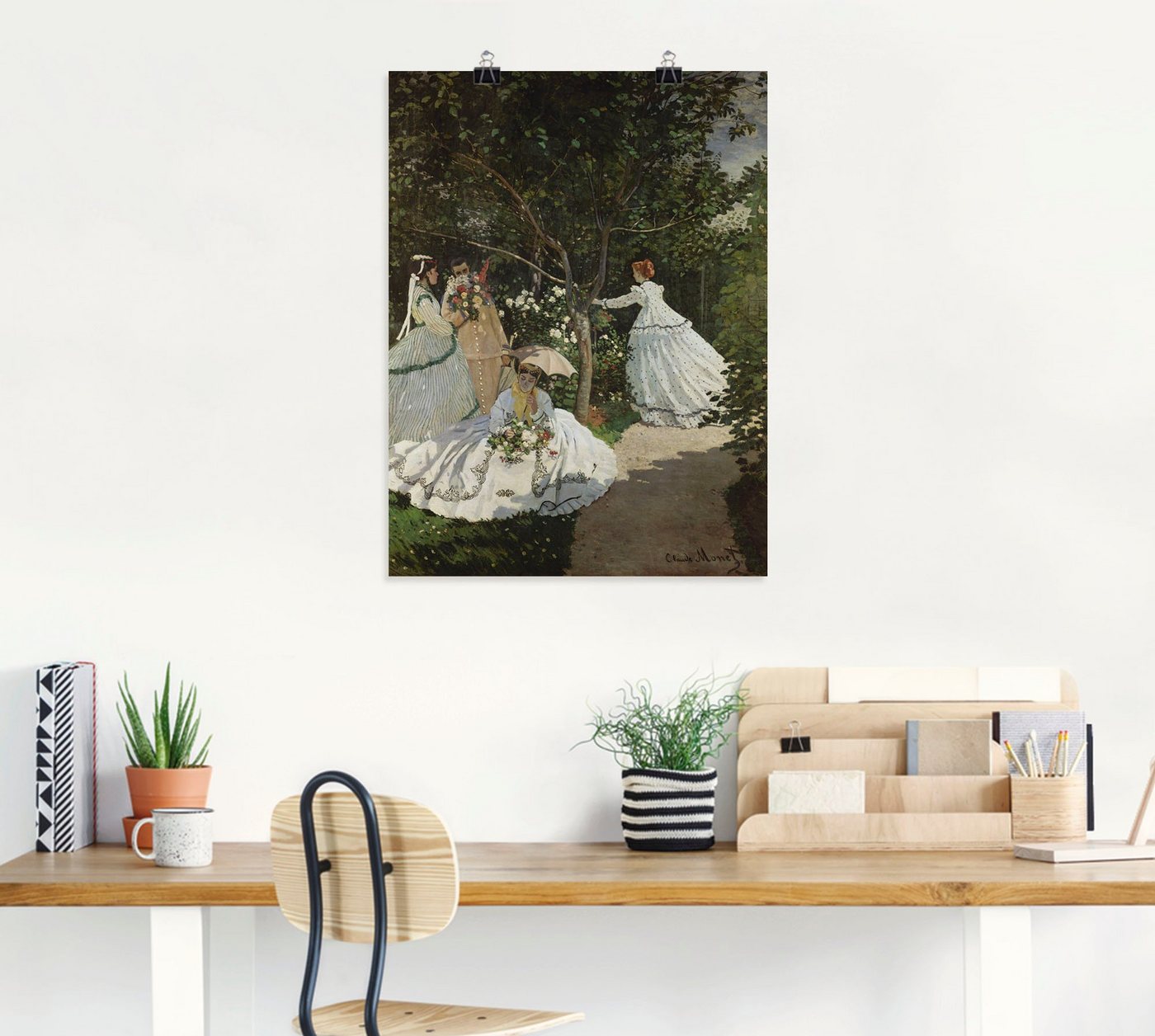 Artland Wandbild »Damen im Garten in Ville d'Avray. 1867«, Frau (1 Stück), in vielen Größen & Produktarten - Alubild / Outdoorbild für den Außenbereich, Leinwandbild, Poster, Wandaufkleber / Wandtattoo auch für Badezimmer geeignet-HomeTrends