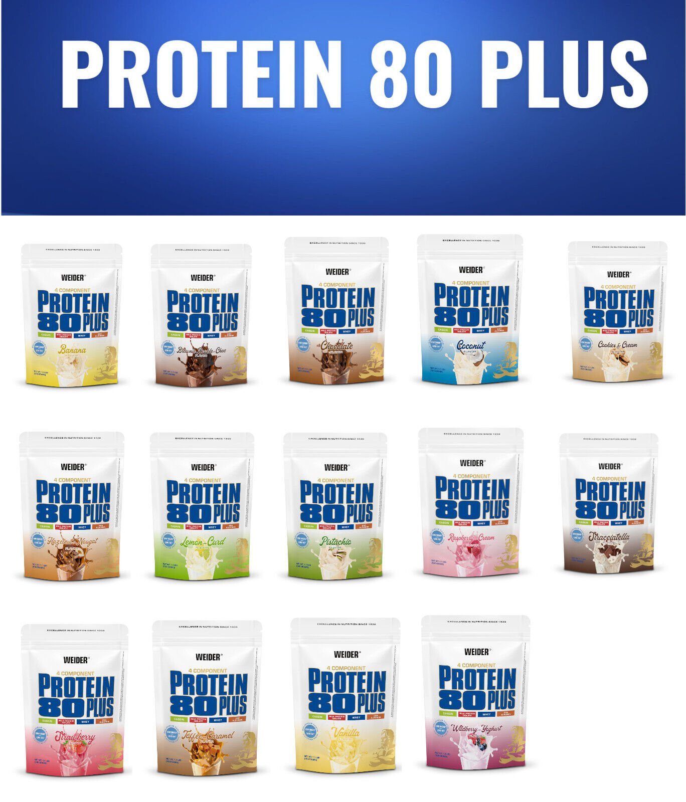 Weider Protein 80 Plus Eiweiß Eiweißpulver 500 Gramm Pulver
