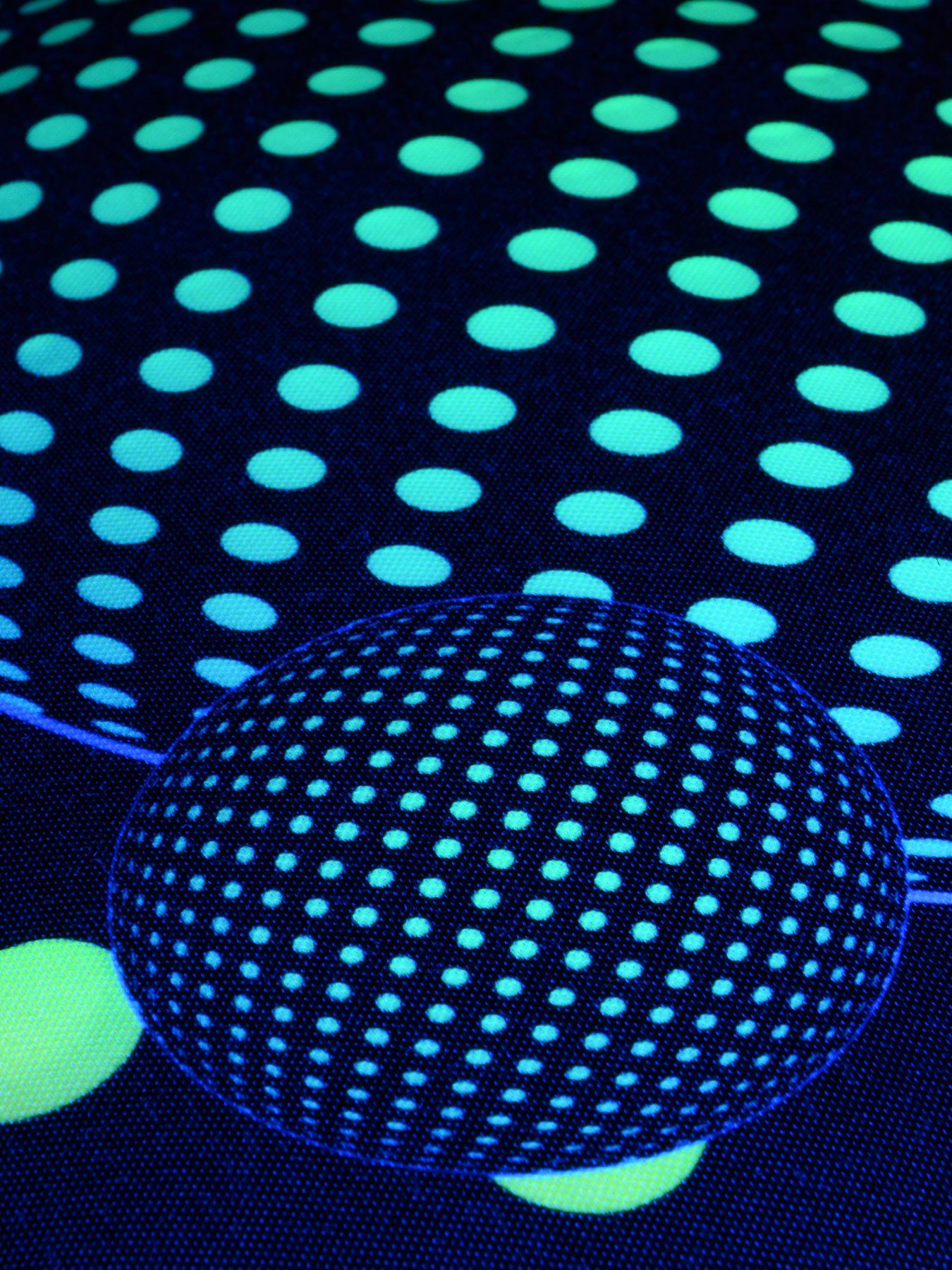 Schwarzlicht unter Bubble Neon PSYWORK Schwarzlicht 30x50cm, "Dots UV-aktiv, Kissen Balls", leuchtet Dekokissen