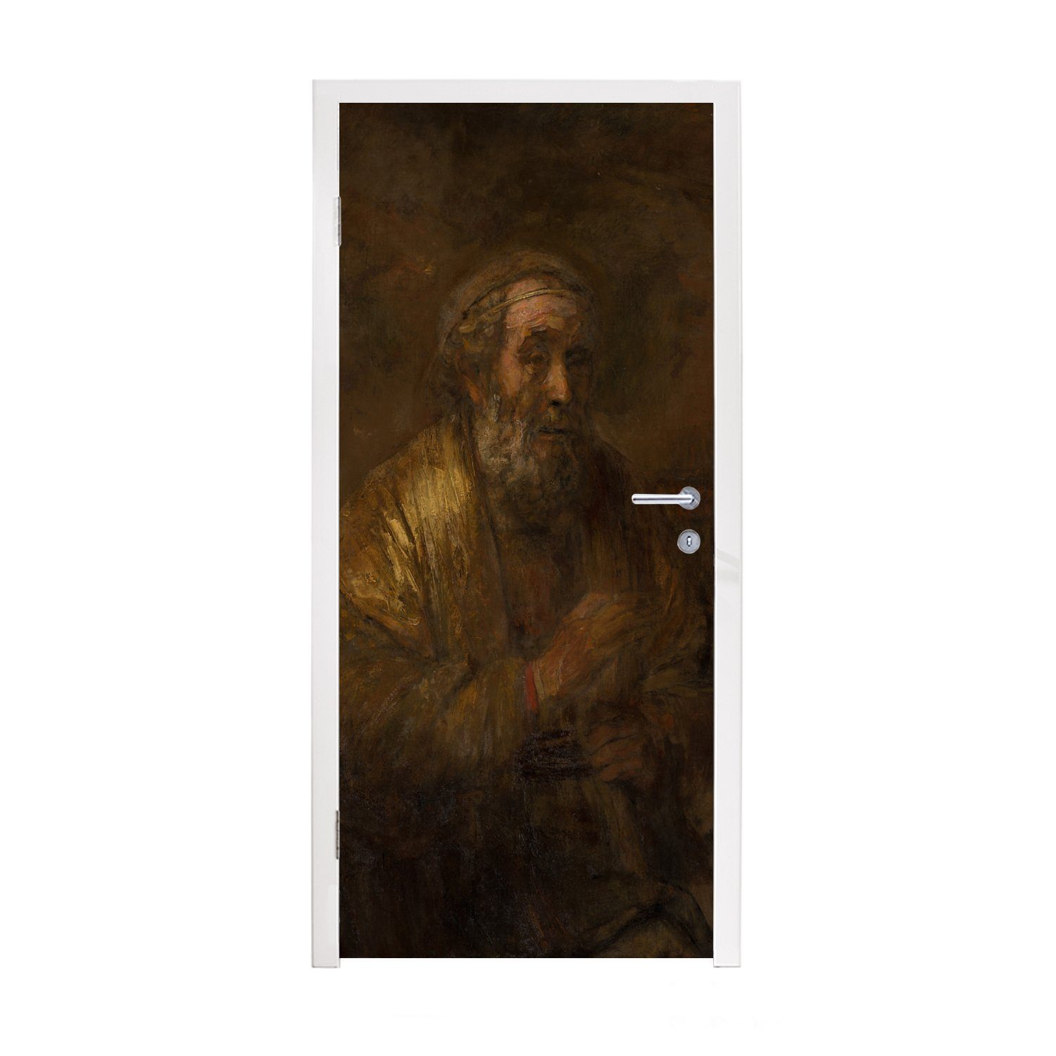 MuchoWow Türtapete Homer - Rembrandt van Rijn, Matt, bedruckt, (1 St), Fototapete für Tür, Türaufkleber, 75x205 cm