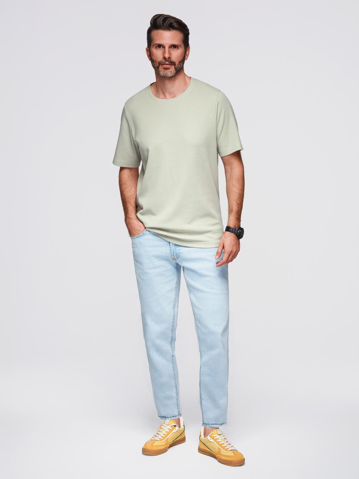 OMBRE T-Shirt T-Shirt mit Waffelstruktur und Rundhalsausschnitt – Bild 4 von 5