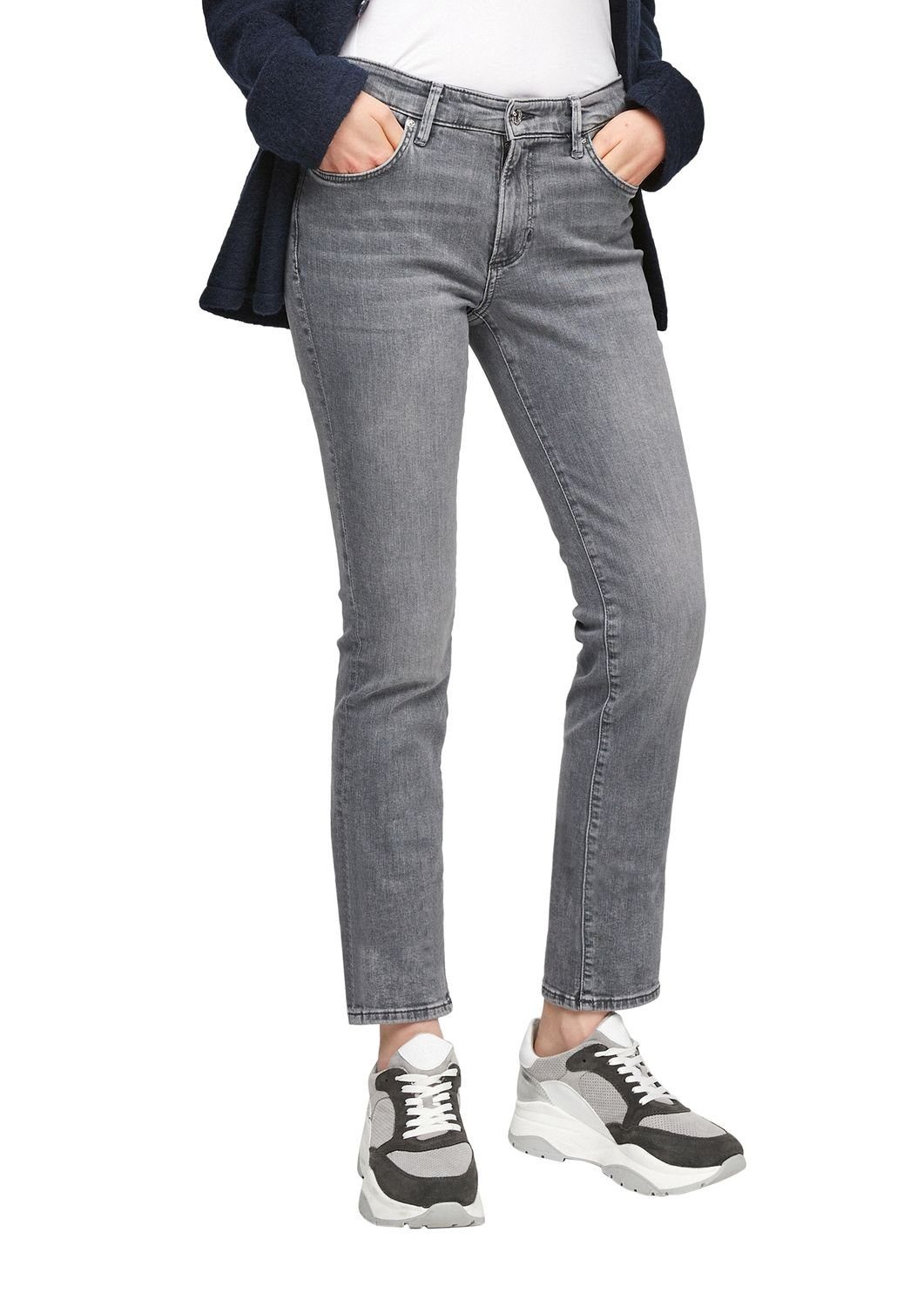 Slim Slim BETSY grey-Stretch Slim-fit-Jeans s.Oliver Mid rise, Leg, Leg