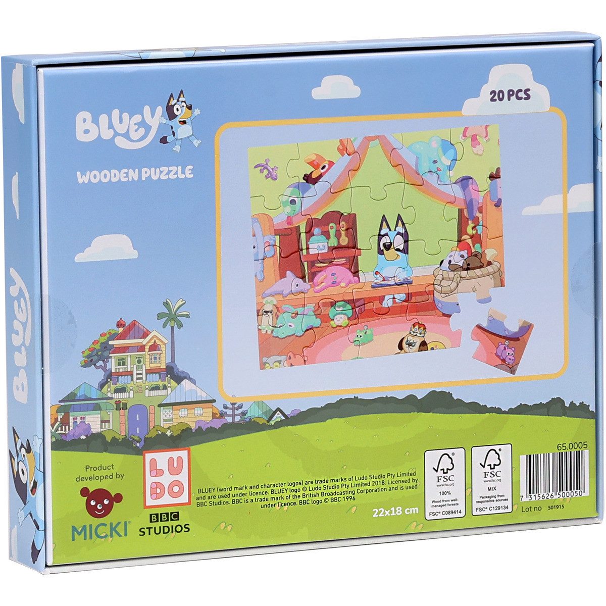 Bluey Puzzle Universal Unisex Kinder, 20 Puzzleteile