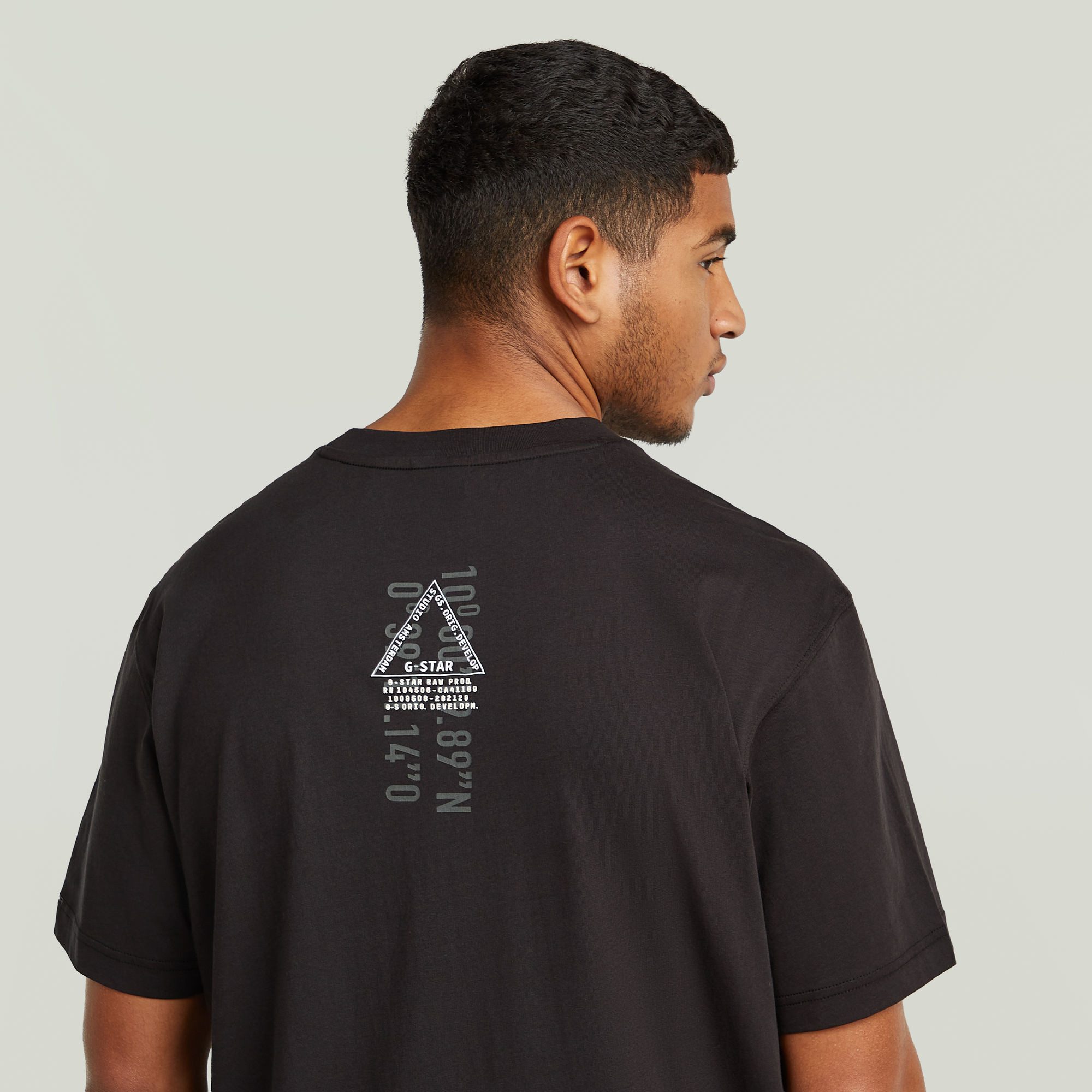 G-STAR T-Shirt Layered Back mit Print auf dem Rücken, Regular Fit
