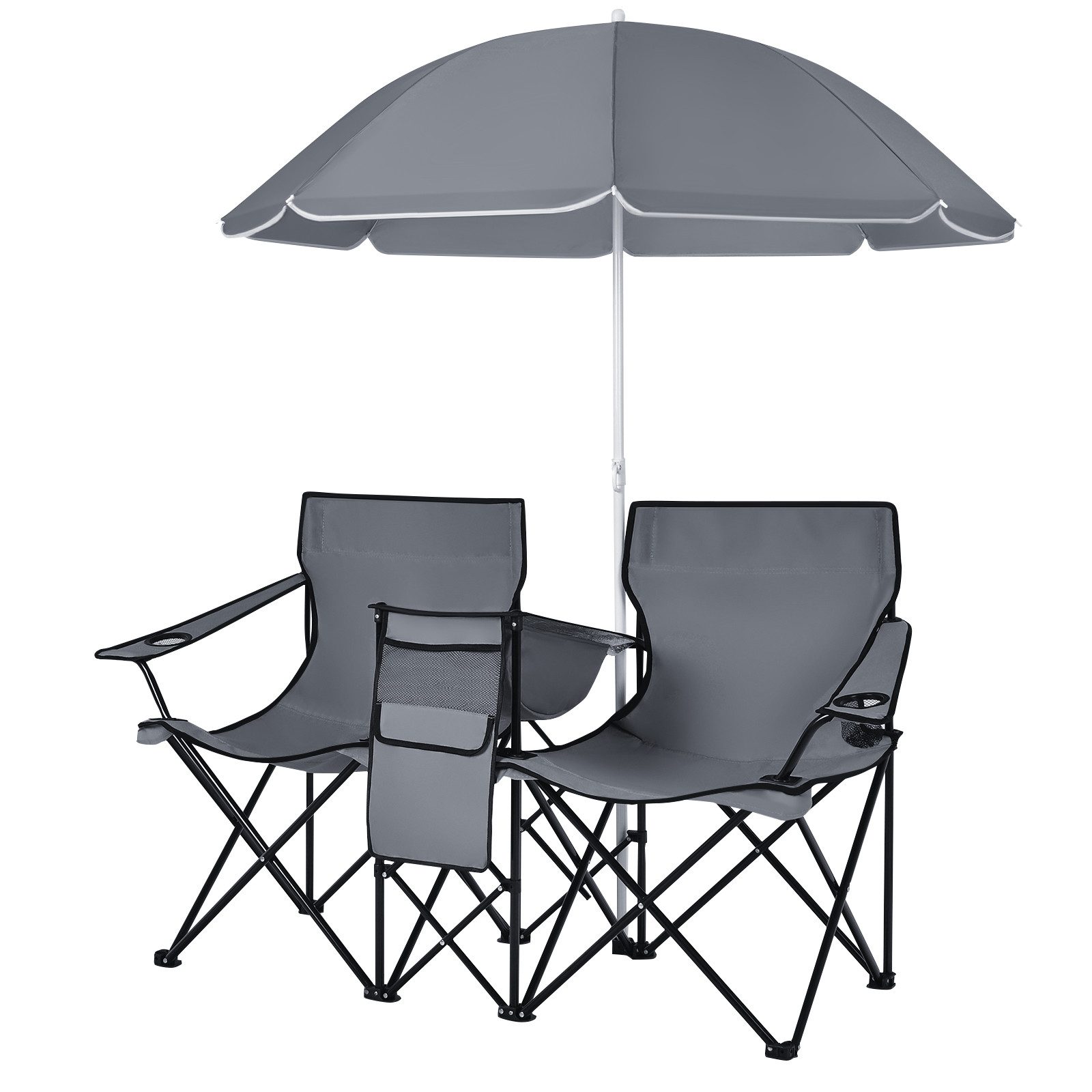 COSTWAY Campingstuhl, mit Sonnenschirm, Getränkehalter & günstig online kaufen