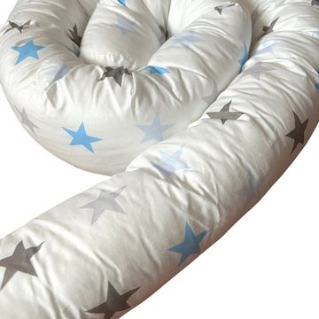 Bettrolle Babybett Nestchen Schlange, Wickeltischumrandung BiG Stars blau, Babymajawelt, Lagerungshilfe im Schlaf, Sitzen, Liegen oder Entspannen. Made in EU