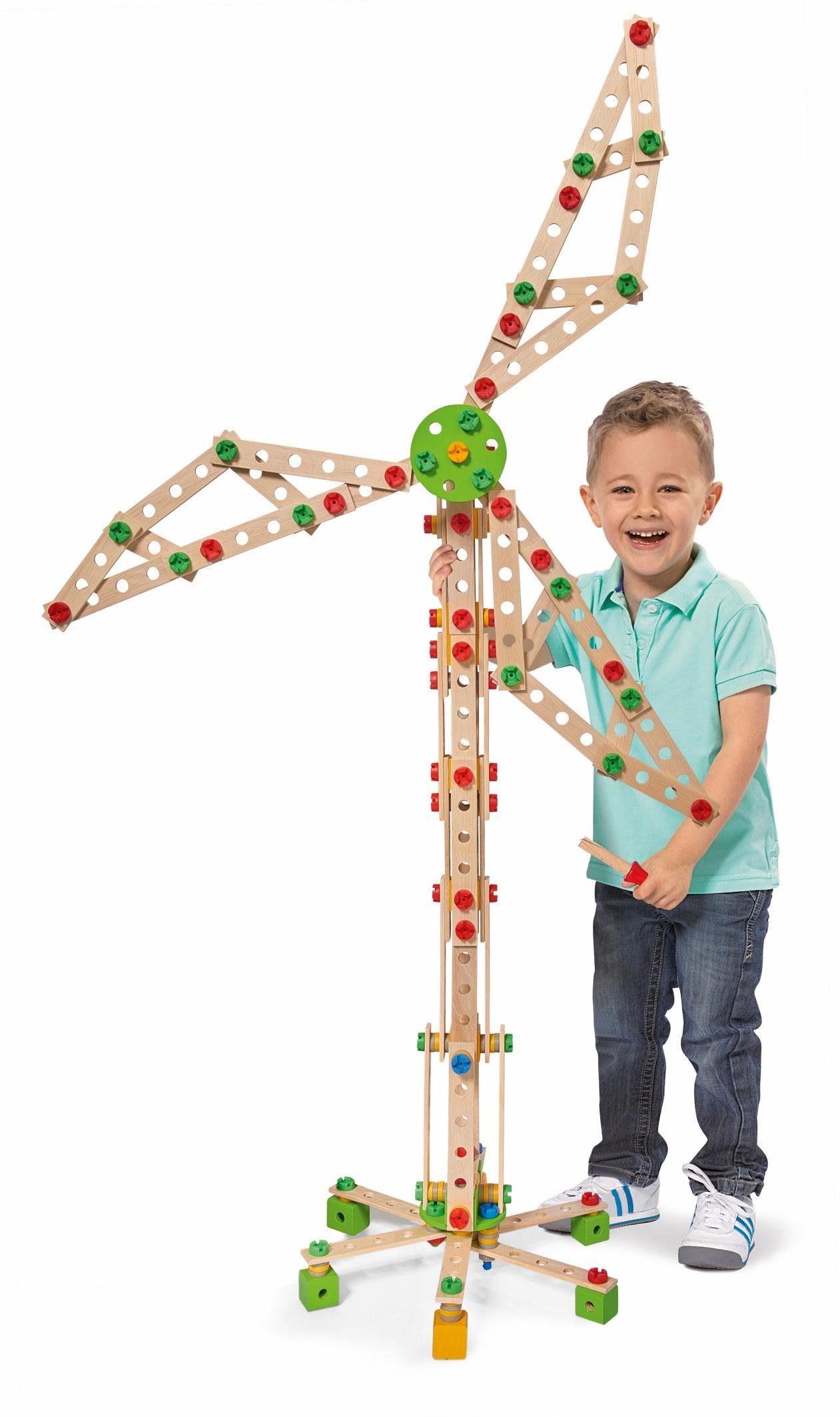 Eichhorn Konstruktionsspielsteine Holzspielzeug, Constructor Windrad 300tlg., (300 St), Made in Germany, FSC®- schützt Wald - weltweit