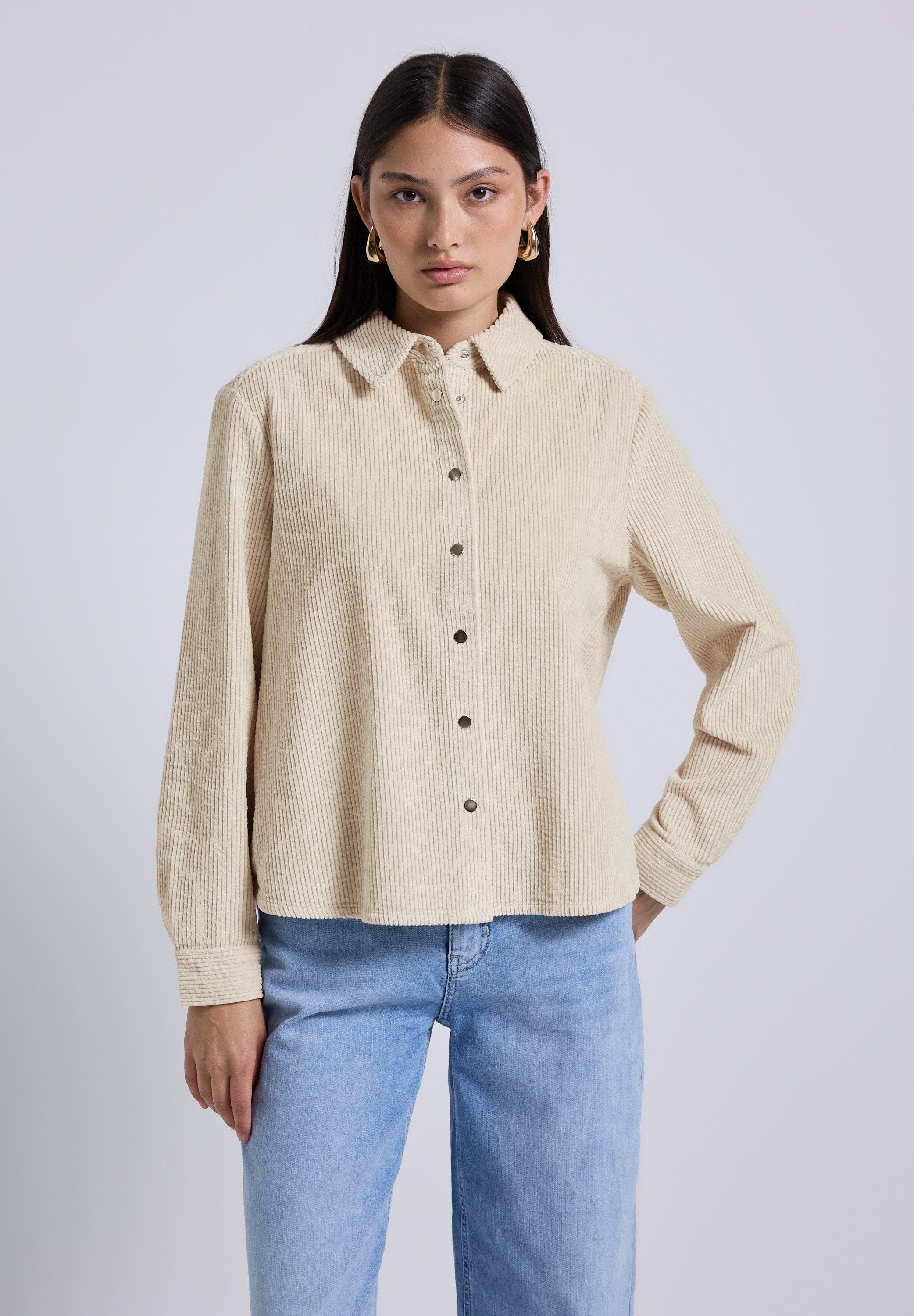 STREET ONE STUDIO Langarmbluse in Unifarbe günstig online kaufen