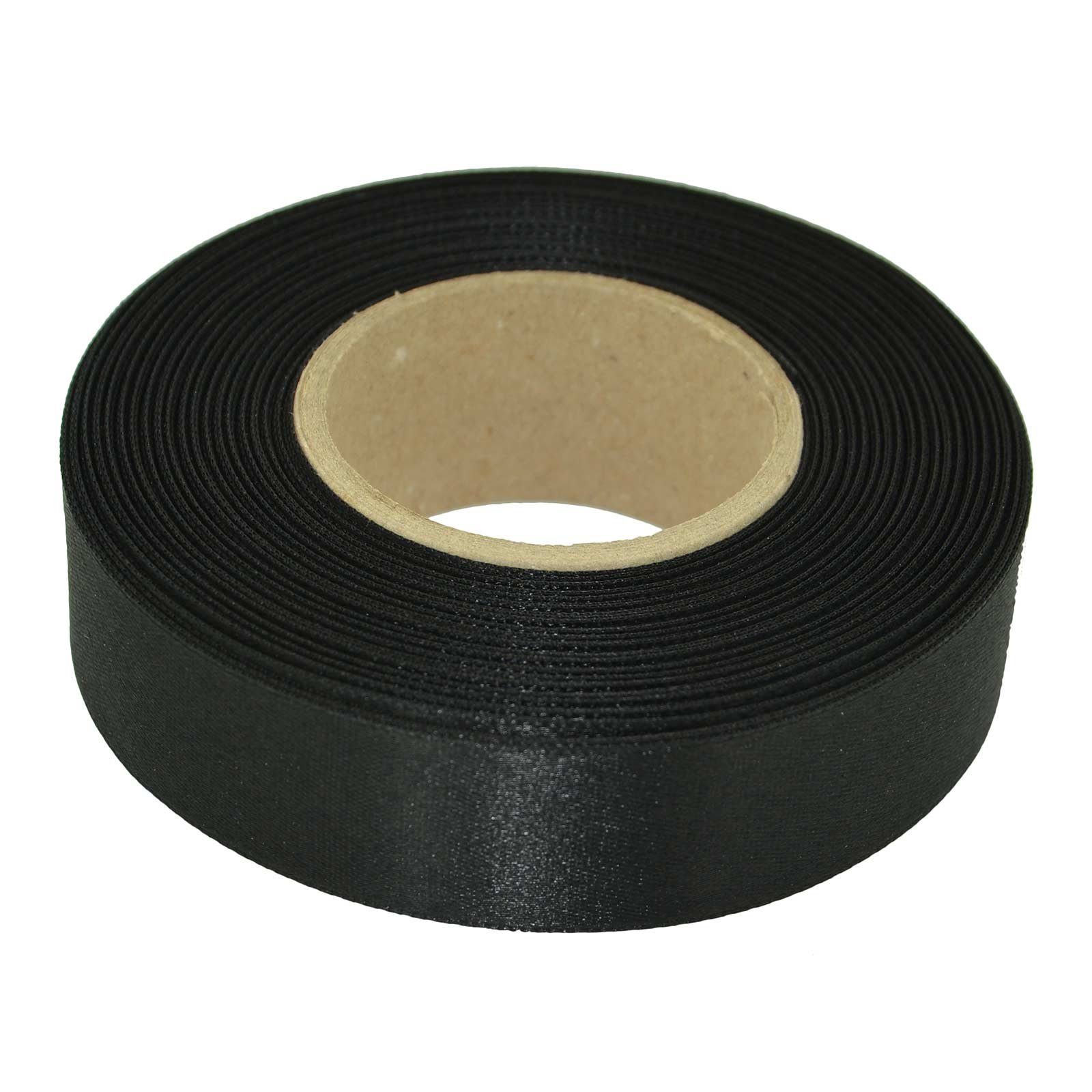 maDDma Geschenkband 20m Satinband beidseitig 24mm, Dekoband Geschenkband, schwarz