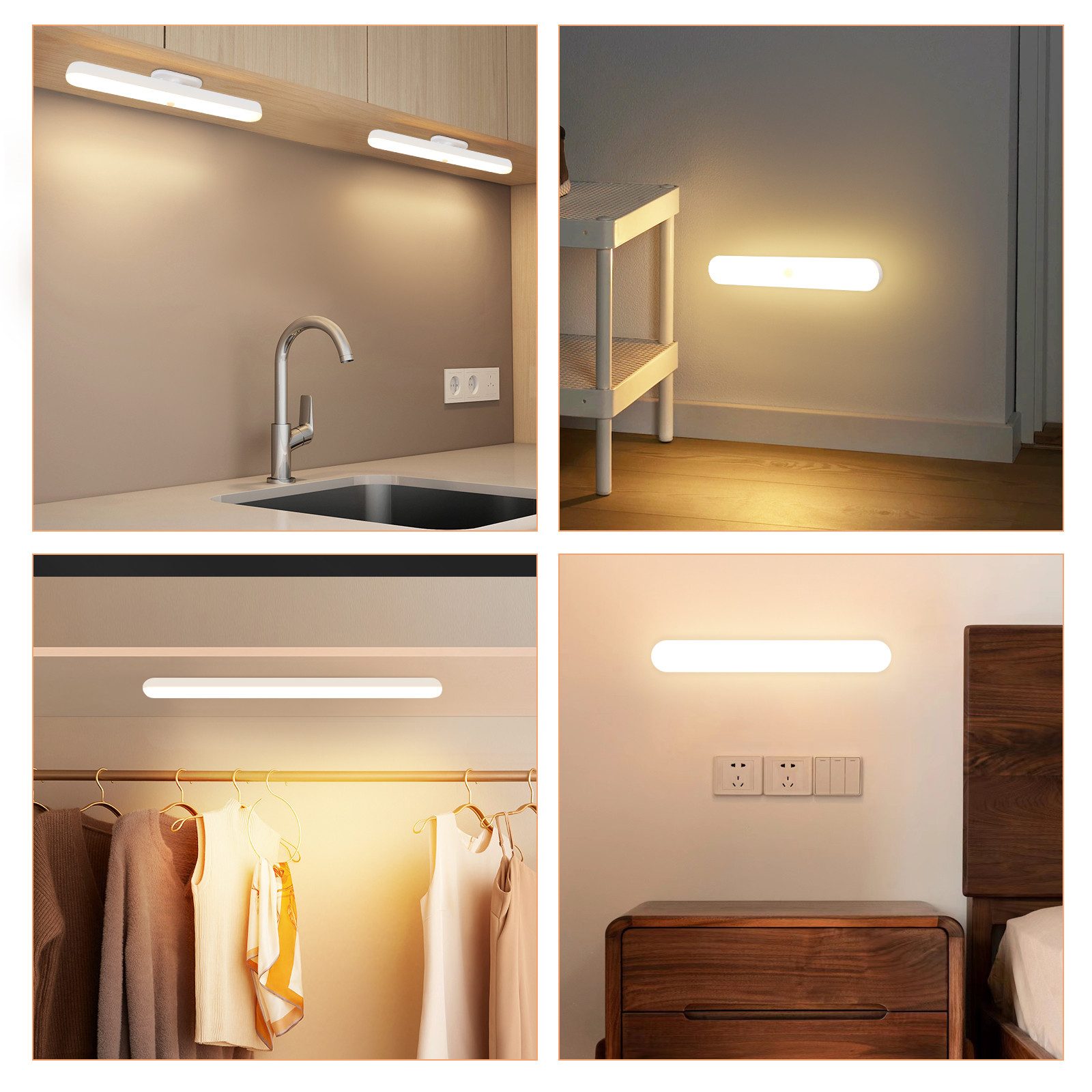 ZMH LED Unterbauleuchte innen Weiß Leselampe Modern Wandlampe Schlafzimmer, Speicherfunktion, LED fest integriert, Warmweiß-Neutralweiß-Kaltweiß, 1.5W,Bewegungs – Bild 4 von 5