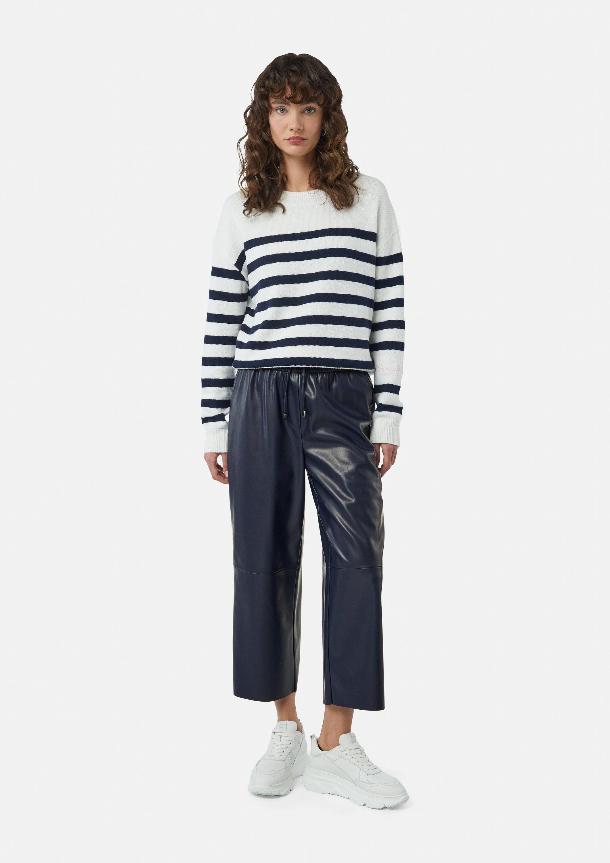 comma Culotte Hose Culotte in Leder-Optik günstig online kaufen