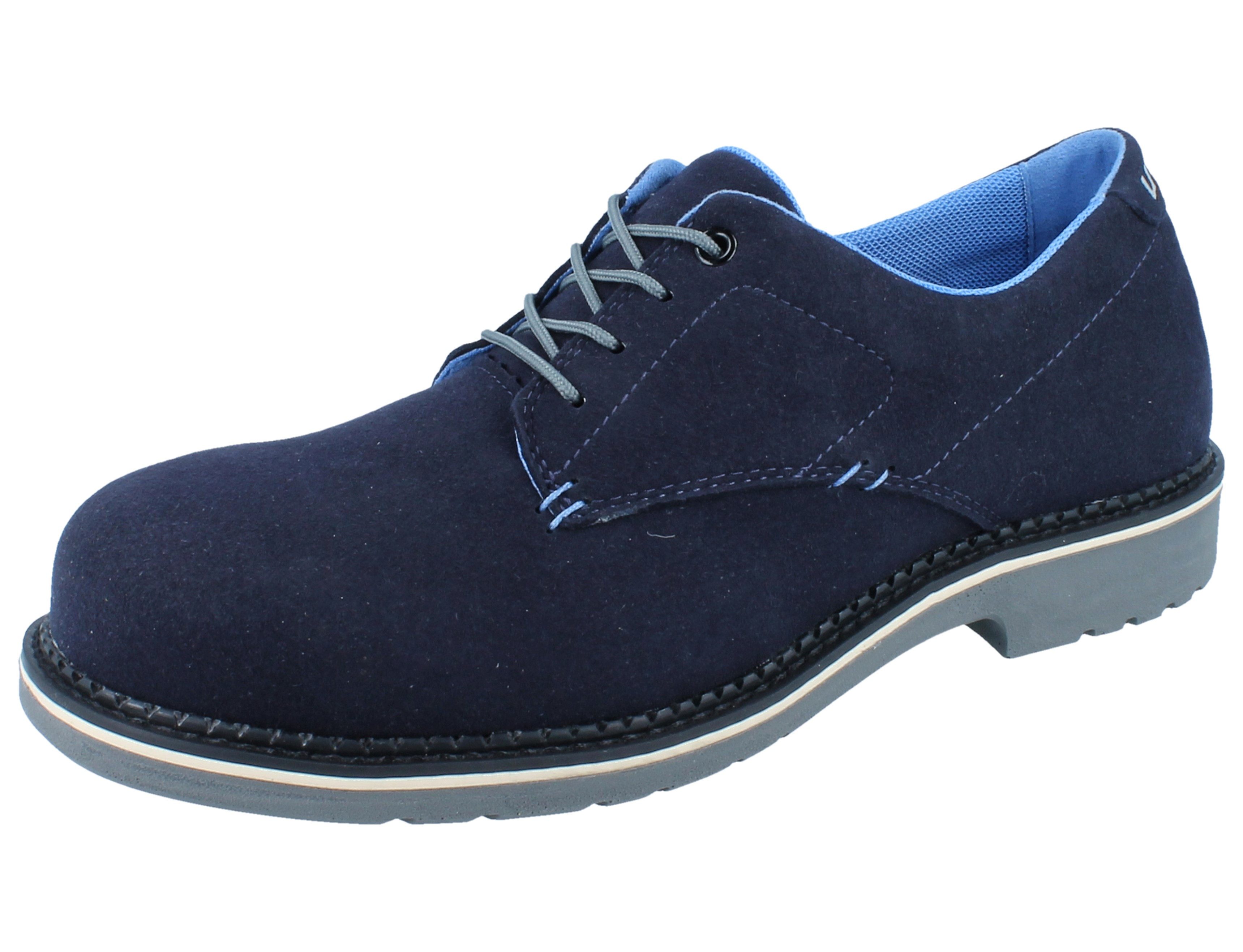 Uvex UVEX 1 business Herren Schnürhalbschuh S3 Velour blau - Größe: 39 Sicherheitsschuh Wechselfußbett