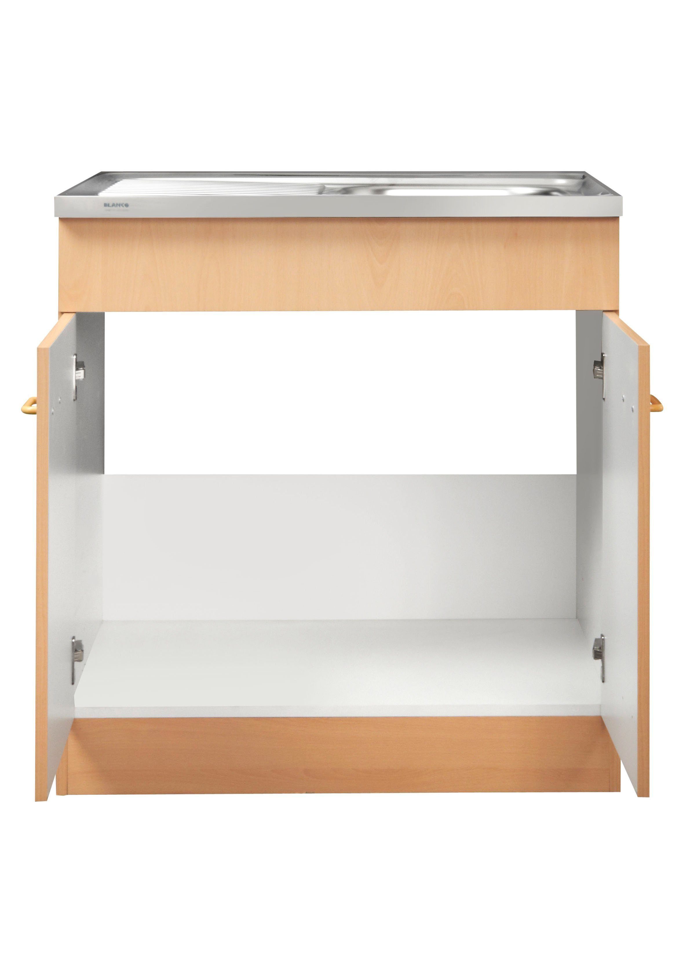 HELD MÖBEL Spülenschrank Elster | buchefarben Breite buchefarben 80 cm