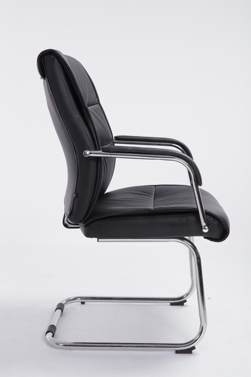 TPFLiving Besucherstuhl Siva - Metall Sitzfläche: - Sitzfläche Kunstleder mit - gepolsterter Konferenzstuhl Esszimmerstuhl - Gestell: chrom Wohnzimmerstuhl), (Küchenstuhl schwarz hochwertig