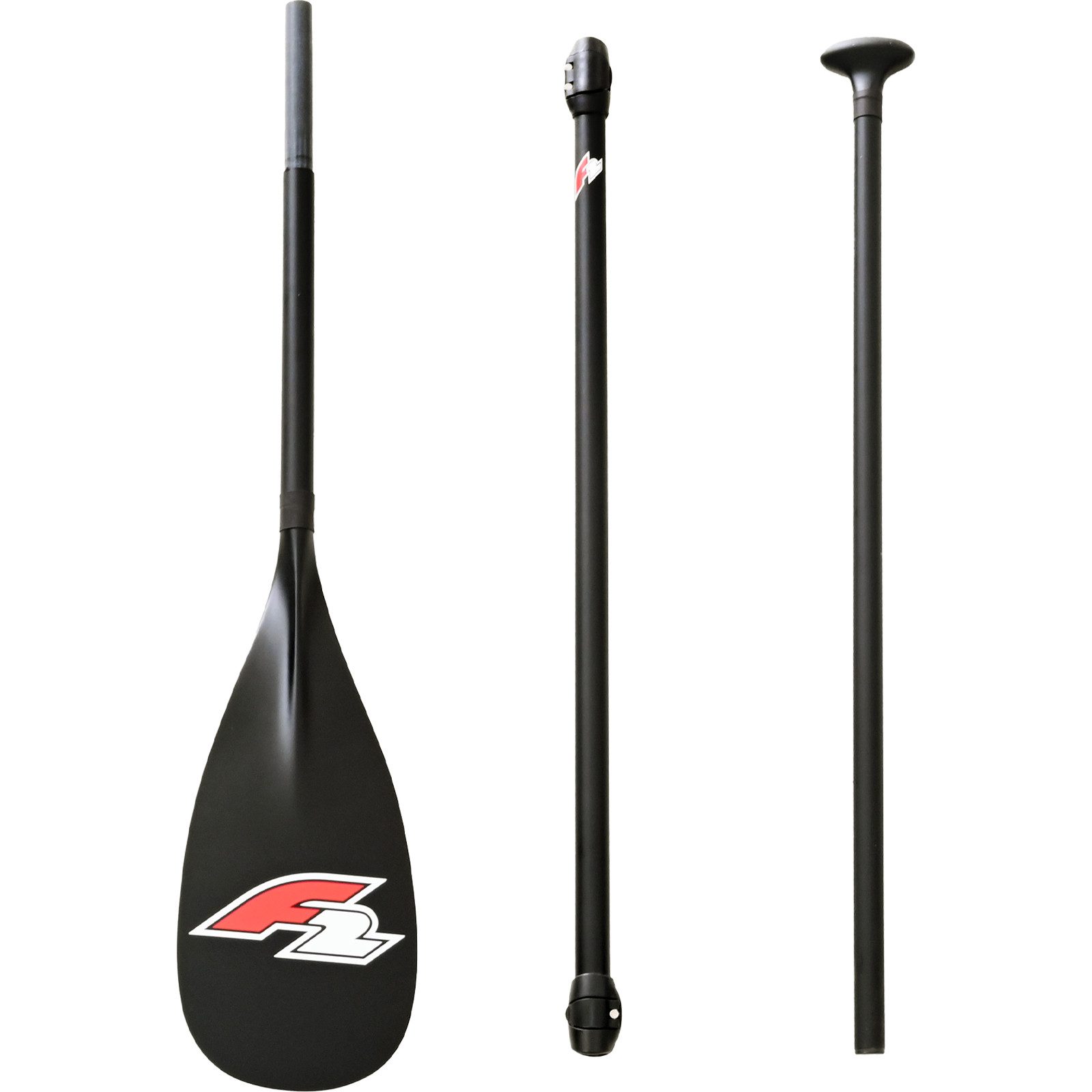 F2 F2 SUP Paddel 90% Carbon Paddle 3-teilig 166-230cm Schwarz SUP-Paddel, Längen verstellbar