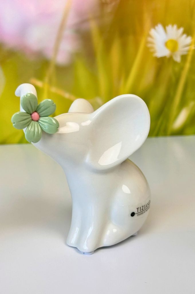 TIZIANO - DESIGN & EMOTIONS Dekofigur Deko Elefant Leon mit Blüten in verschiedenen Farben