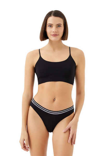 Cottonhill Bikinislip Basic Sport Baumwolle Bikini Damen Panty mit elastischem Bund