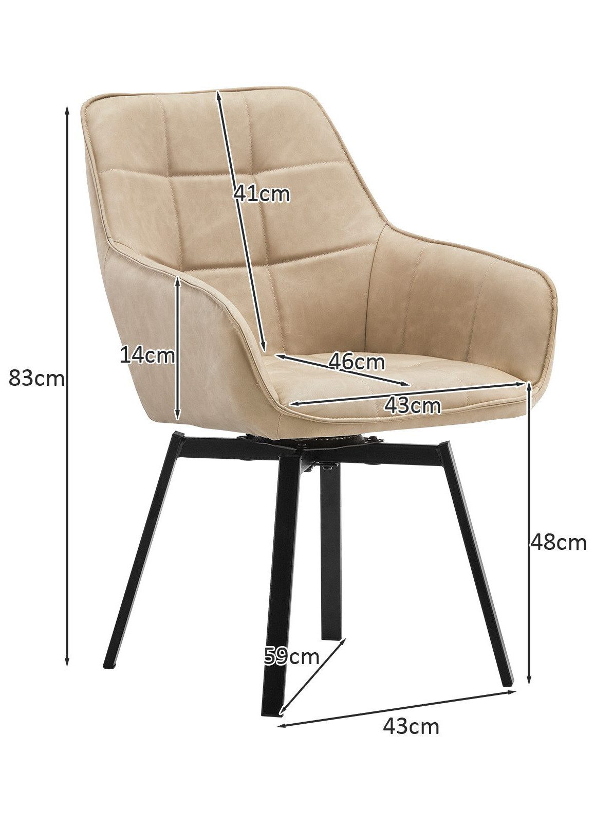 Ofcasa Esszimmerstuhl Kunstlderstuhl (2er Set), Gepolsterter günstig online kaufen