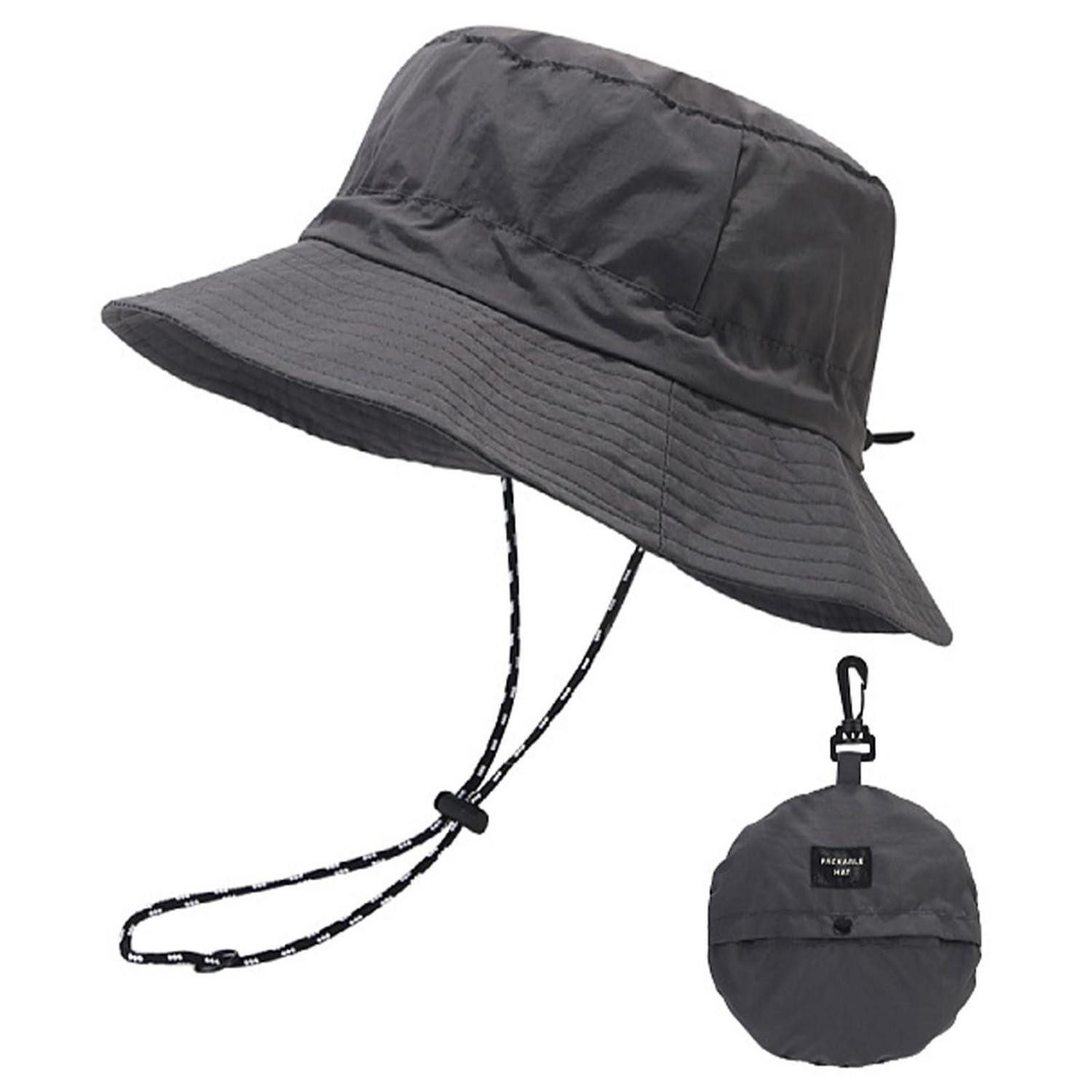 LuxusKollektion Sonnenhut Sonnenhut Damen Fischerhut faltbar Sonnenschutz Khaki Dunkelgrau