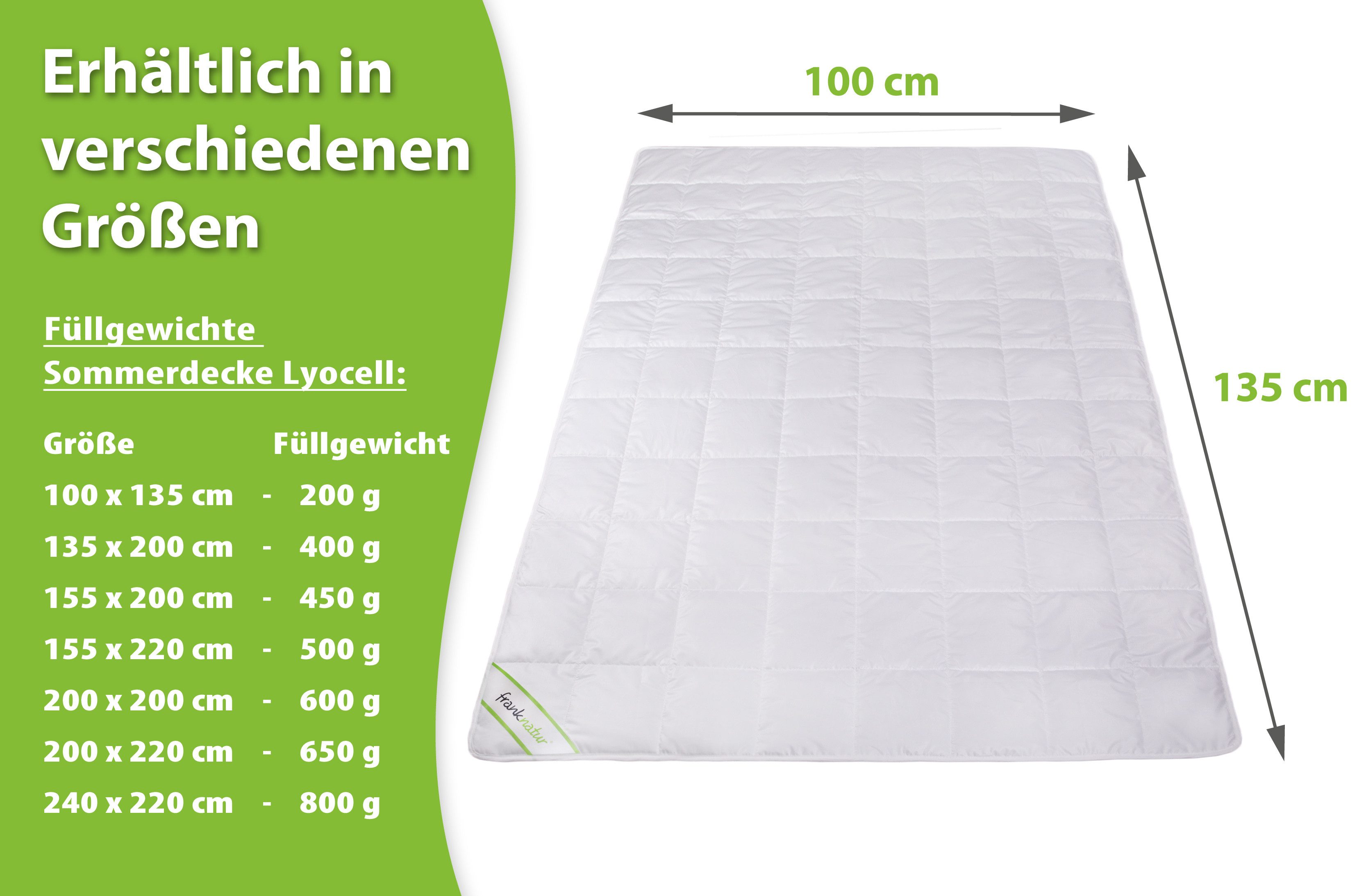 franknatur Kinderbettdecke Sommerdecke Lyocell, Füllung: 100% günstig online kaufen