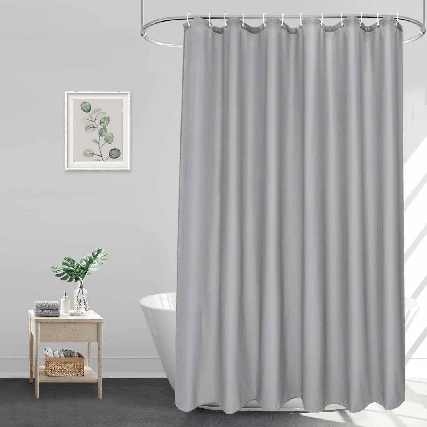 EurCross Duschvorhang Extra Breiter Duschvorhang 240x200 Grau, Textil, Wasserabweisend, 16