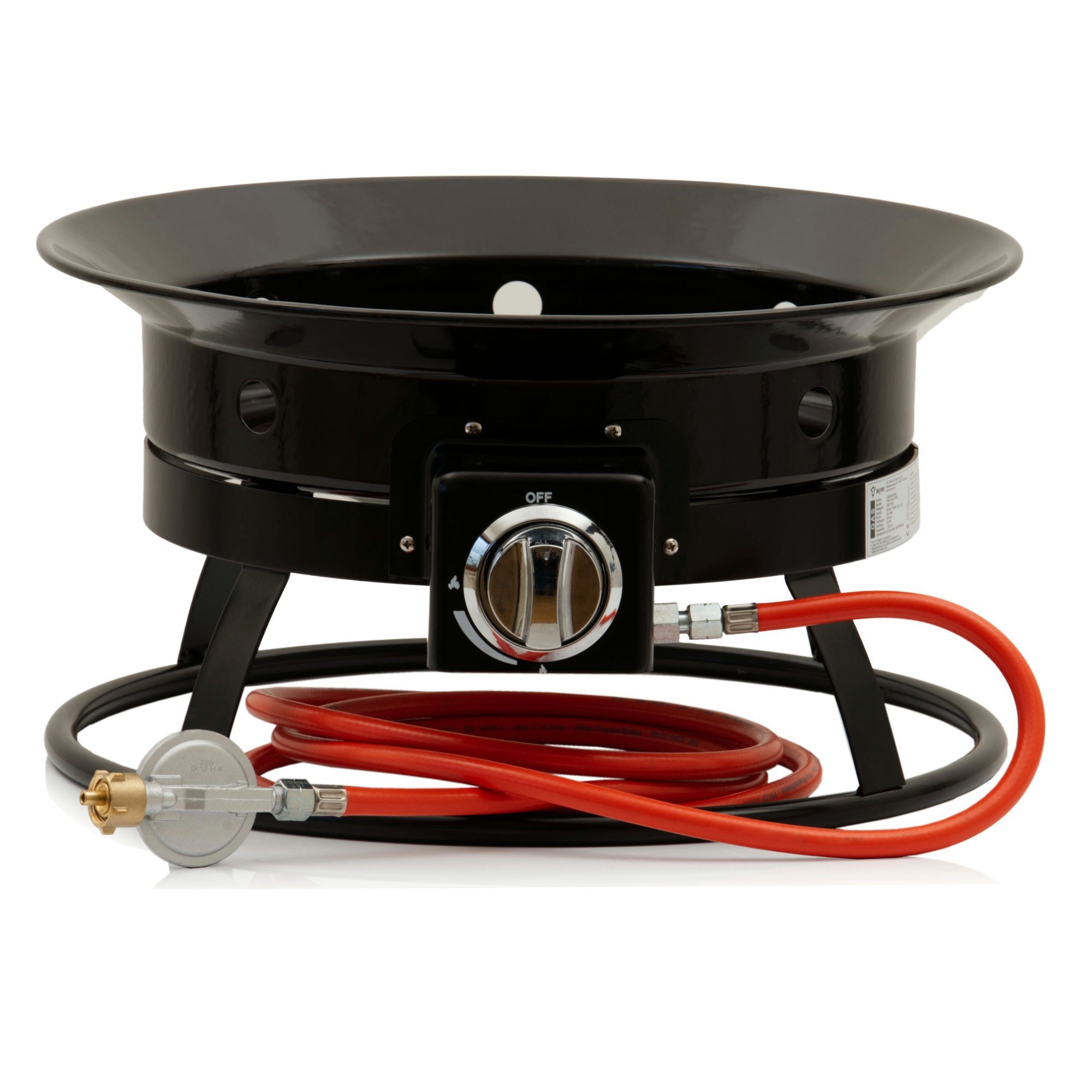 BBQ-Toro Feuerschale Gas Feuerstelle mit Lavasteinen, Ø 48 cm - 12 kW, Gasfeuerstelle