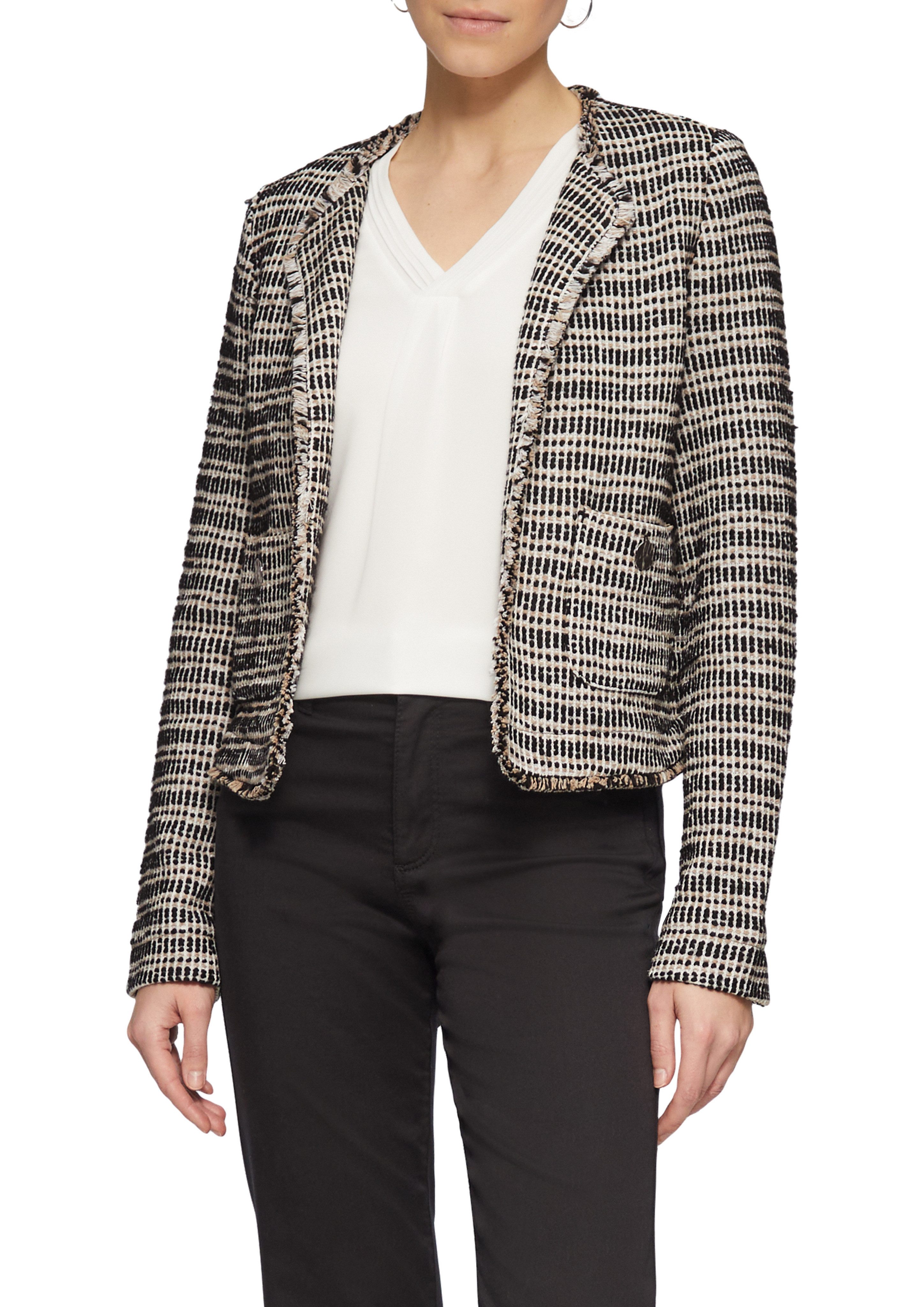 s.Oliver BLACK LABEL Bolerojacke ohne Verschluss und aus Bouclé