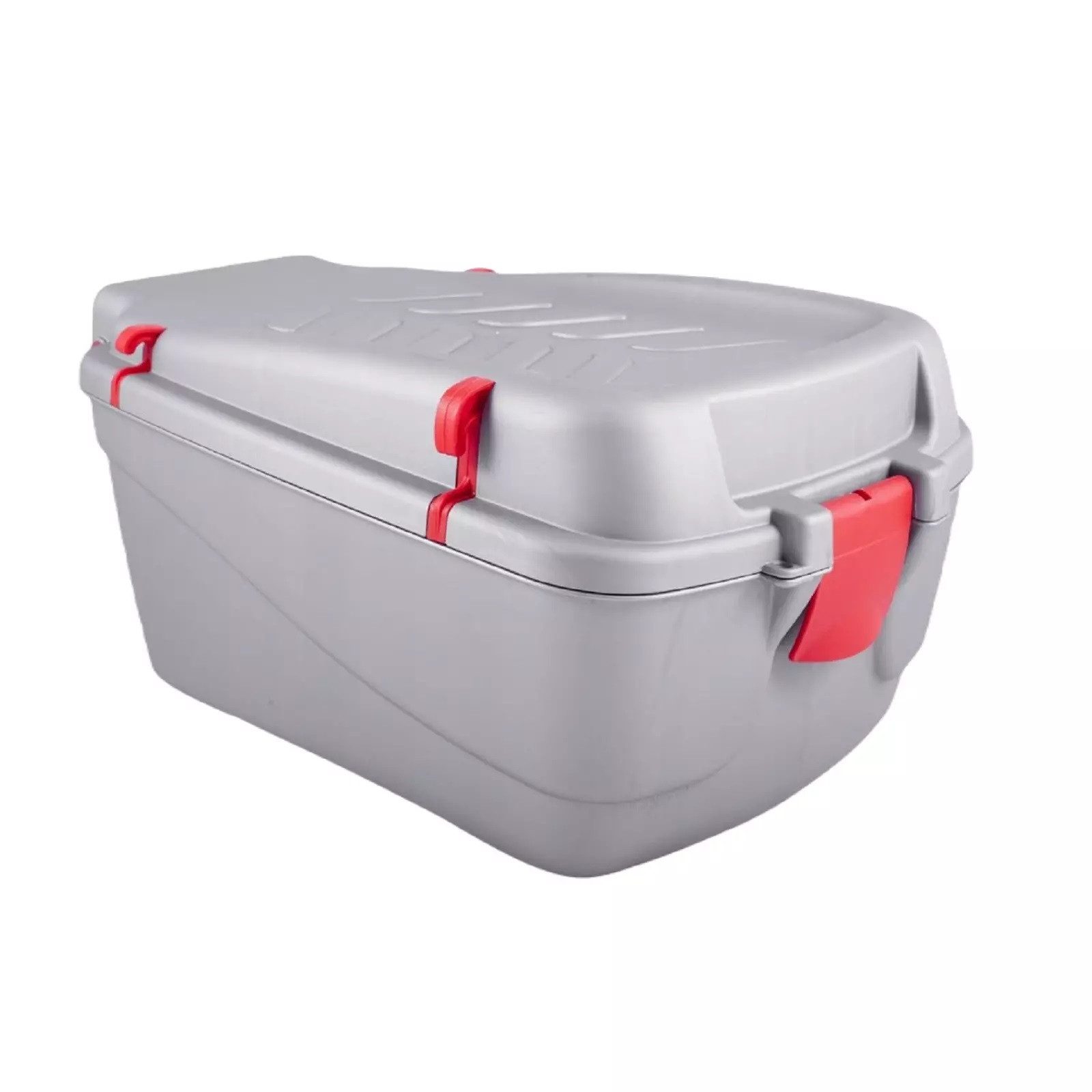 QLS Fahrradkoffer Grau 42 x 31 x 22cm Kunststoff, Fahrradbox Gepäckträger Topcase Radfahrerkoffer