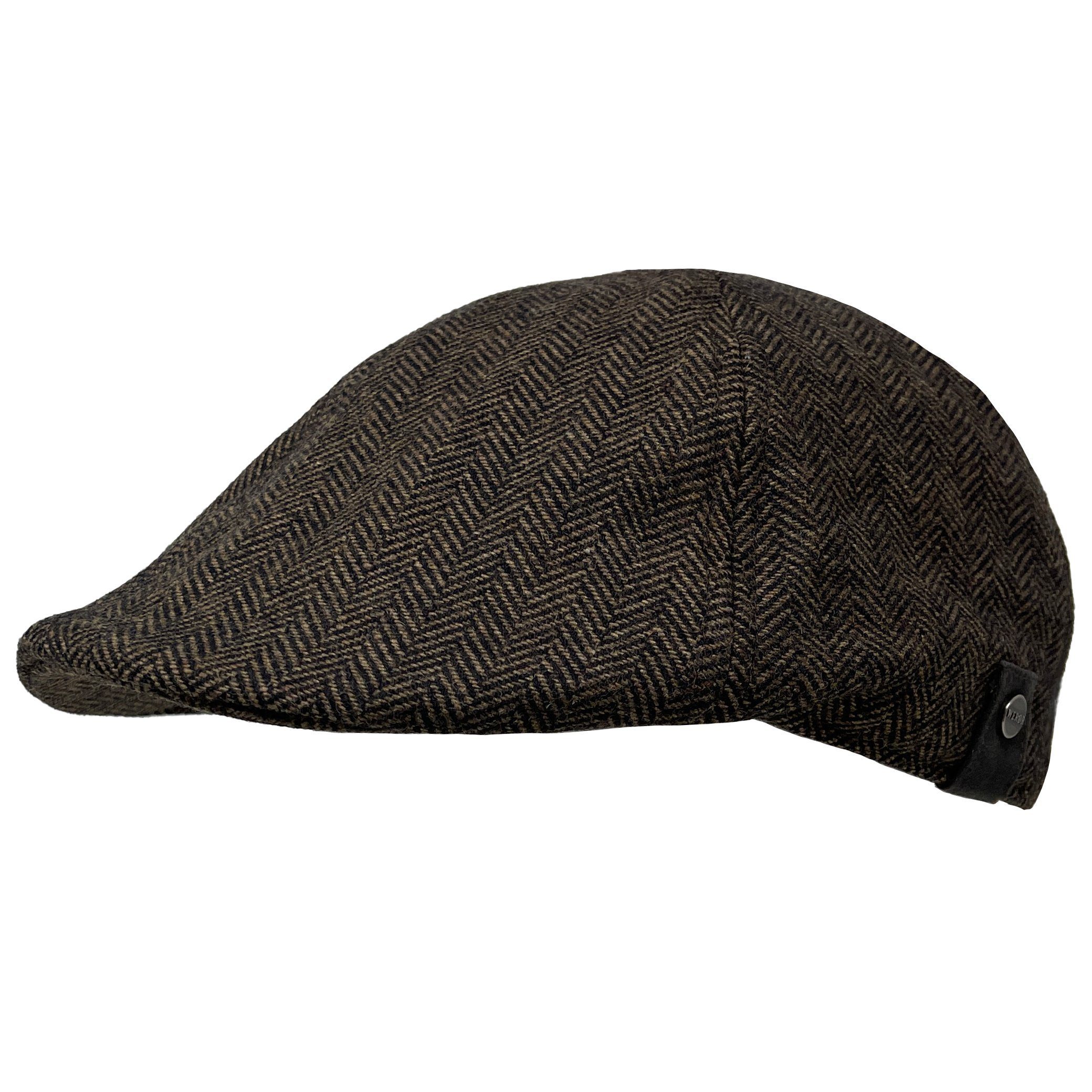 WEROR Flat Cap WEROR-405.1 Schiebermütze Schirmmütze Cap 3-RP3 Braun