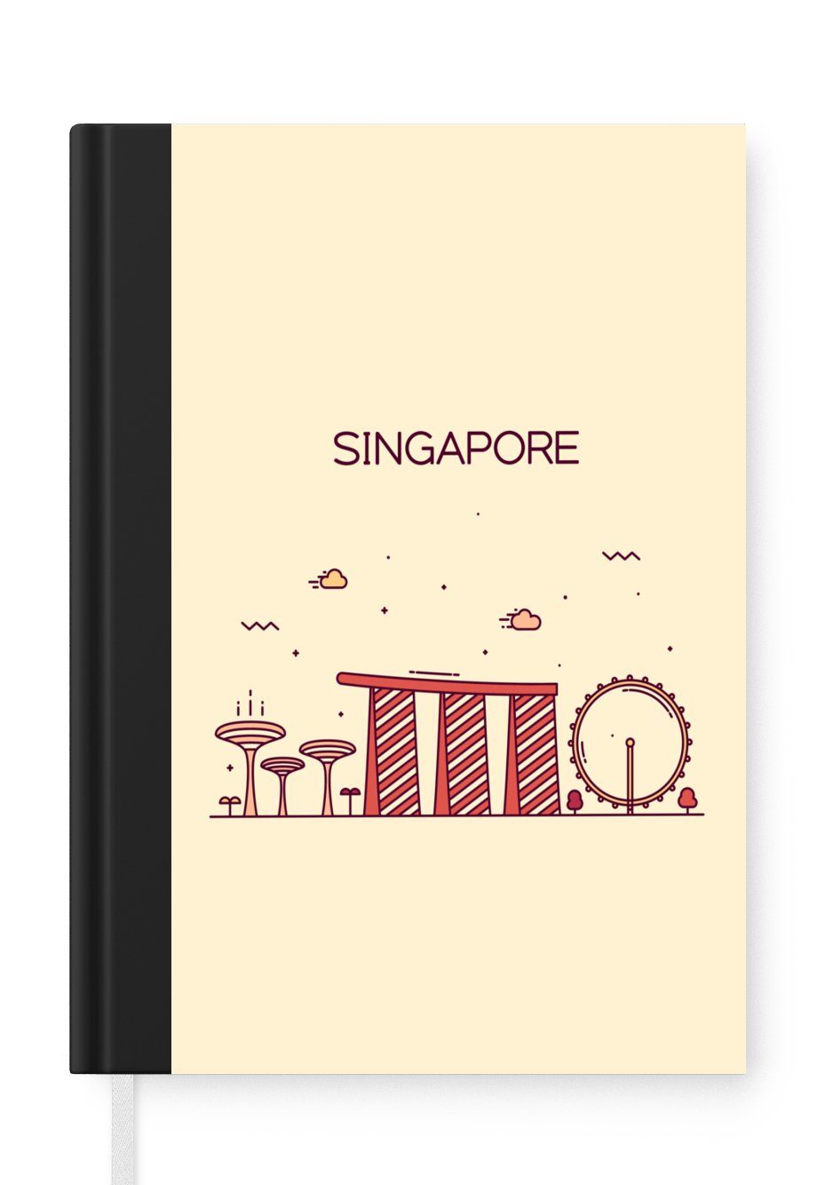 MuchoWow Notizbuch Singapur - Skyline - Asien, Journal, Merkzettel, Tagebuch, Notizheft, A5, 98 Seiten, Haushaltsbuch