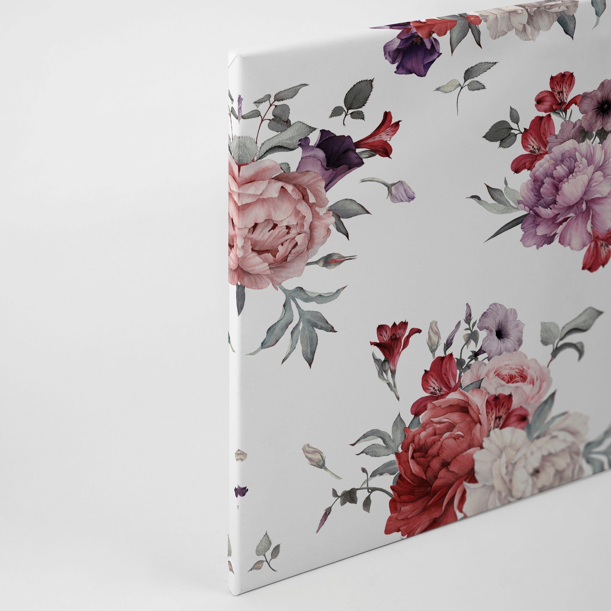 A.S. Création Leinwandbild Flower Bouquet, Blumen, Kinder, Kunst (1 St), Landhaus Keilrahmen Blumen Rosen Blümchen Leinwand-Bild Wohnzimmer